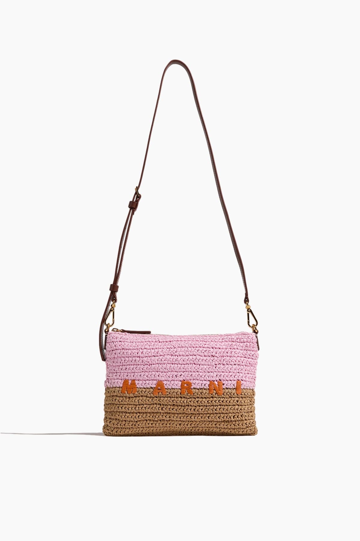 Flat Pochette Bag in Rose/Pompeii/Carrot
