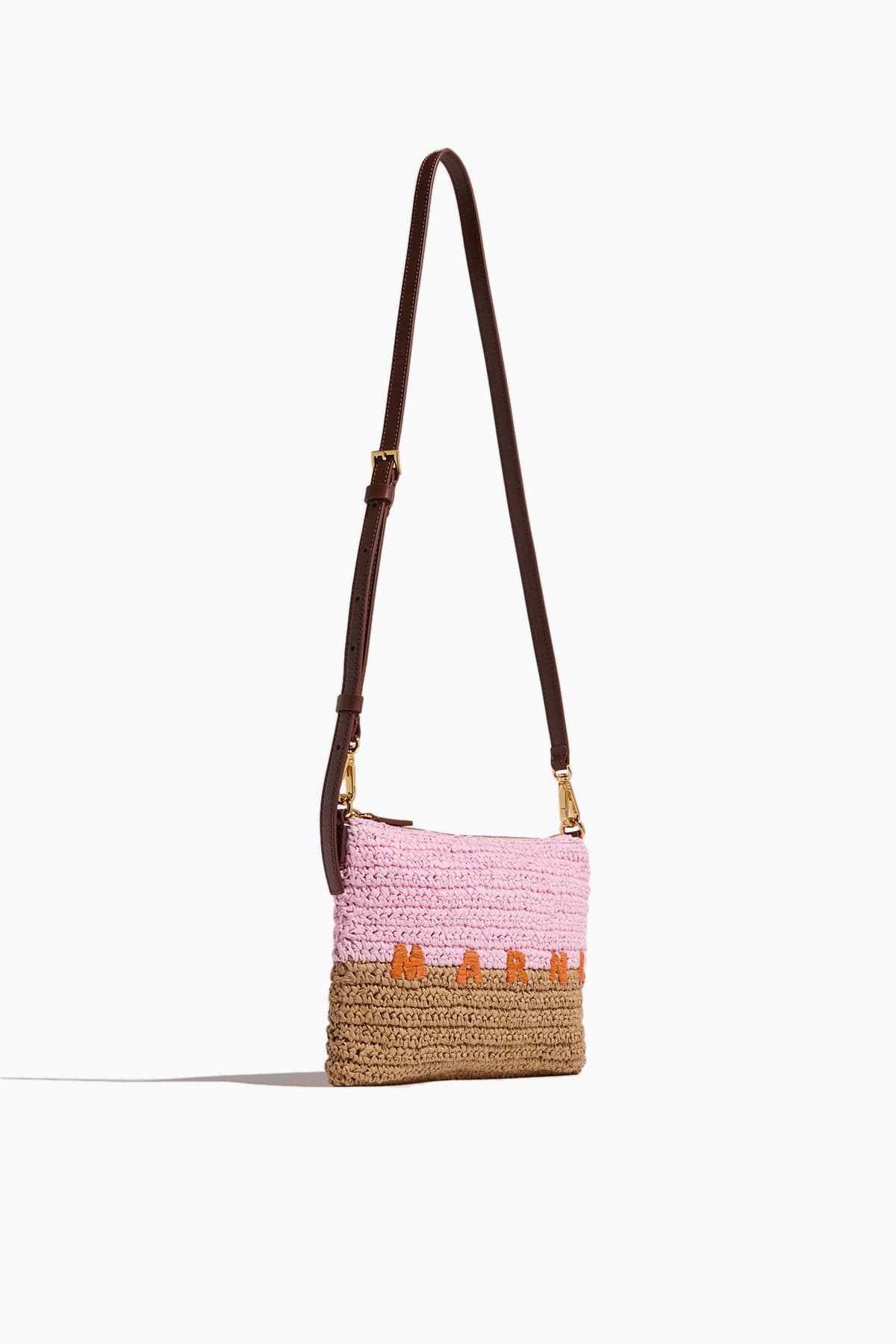 Flat Pochette Bag in Rose/Pompeii/Carrot - Image 3