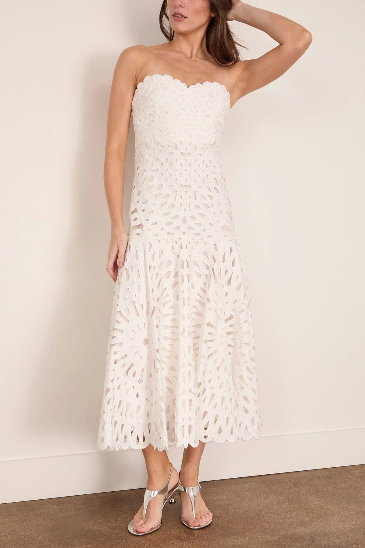 Florence Midi Dress in White - Image 3