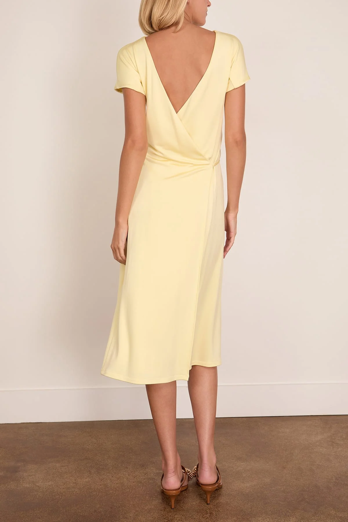 Fluid Wrap Dress in Honeysuckle - Image 4