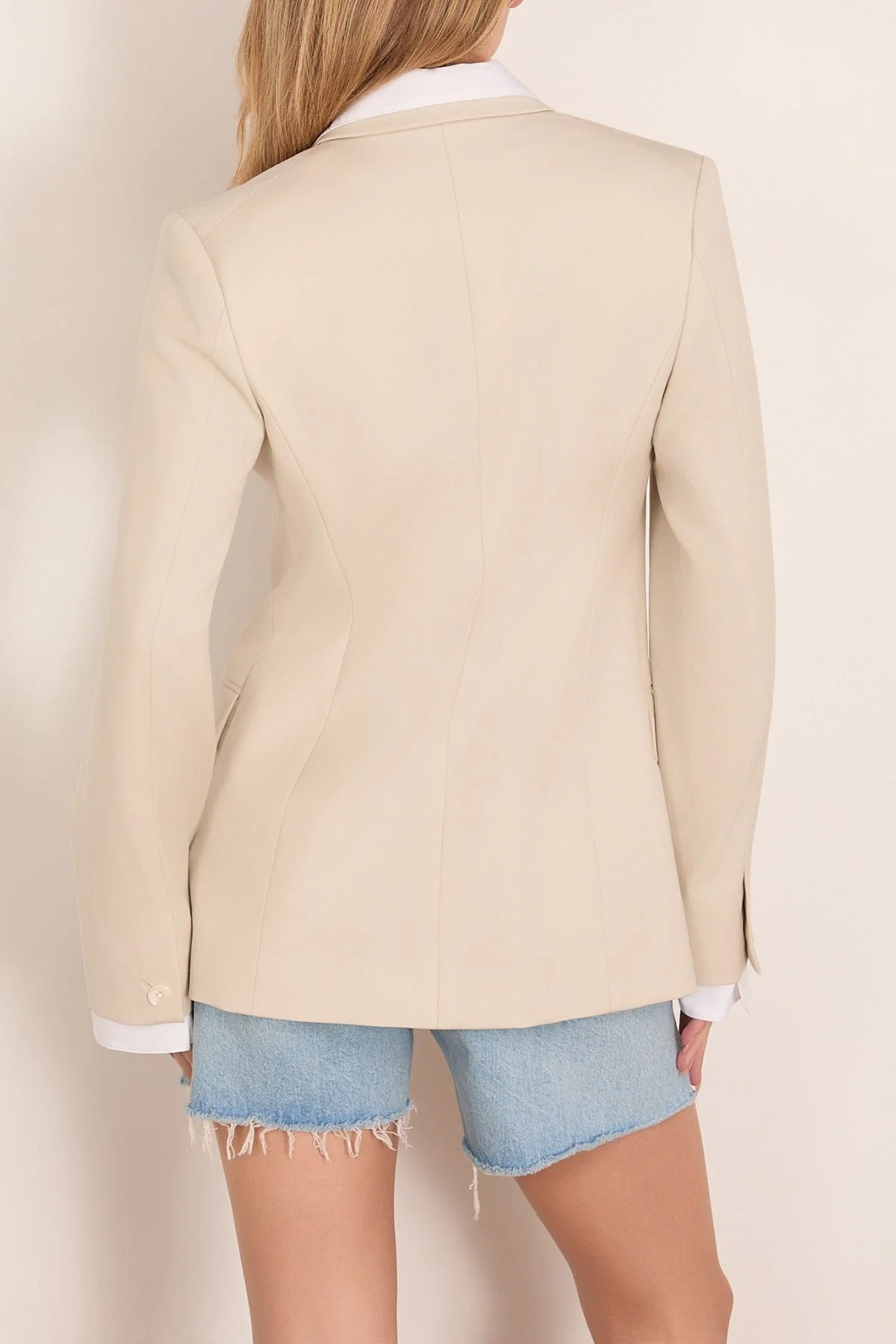 Frank Poplin Blazer in Ivory - Image 4
