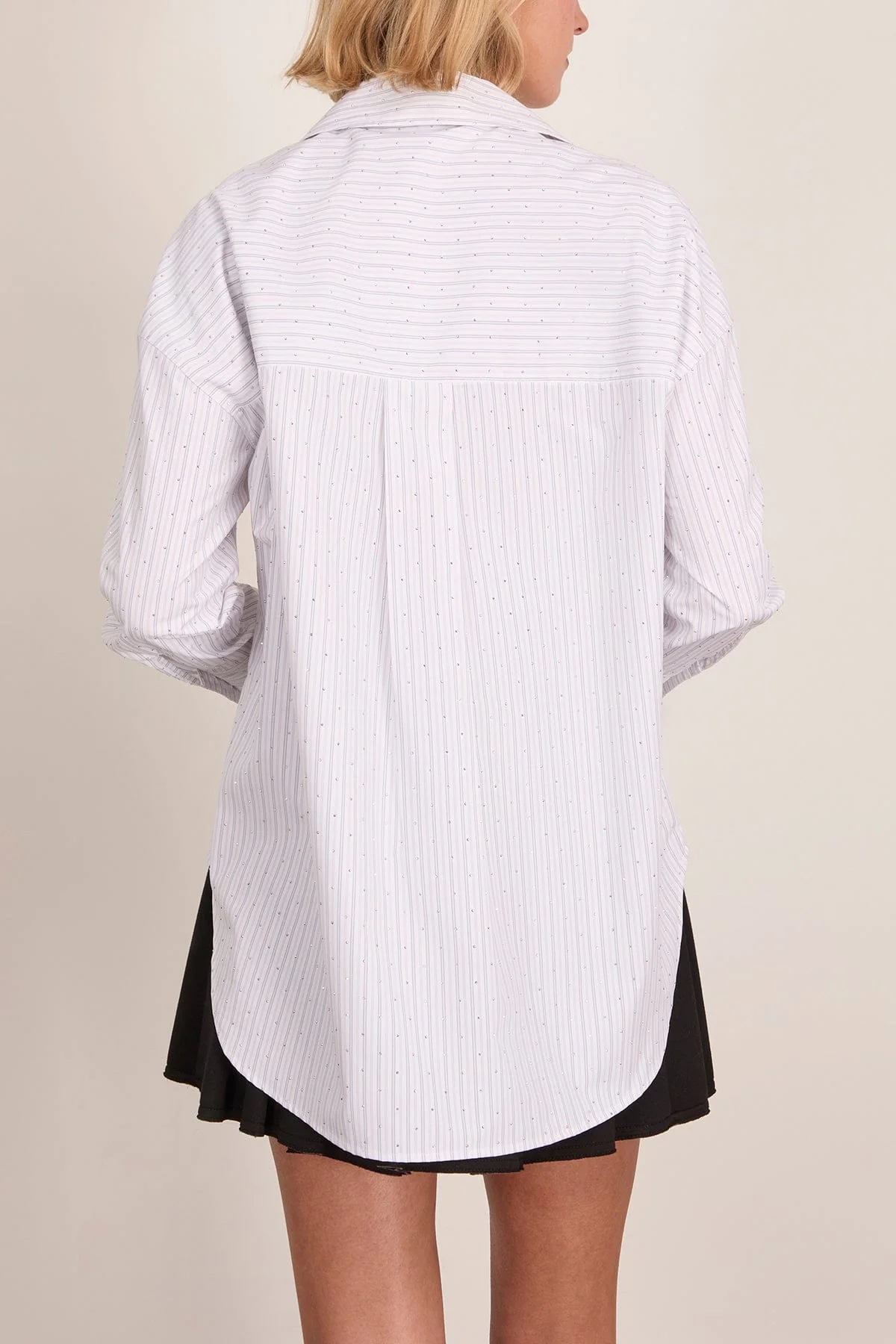 Frankie Rhinestud Shirt in White/Blue - Image 4