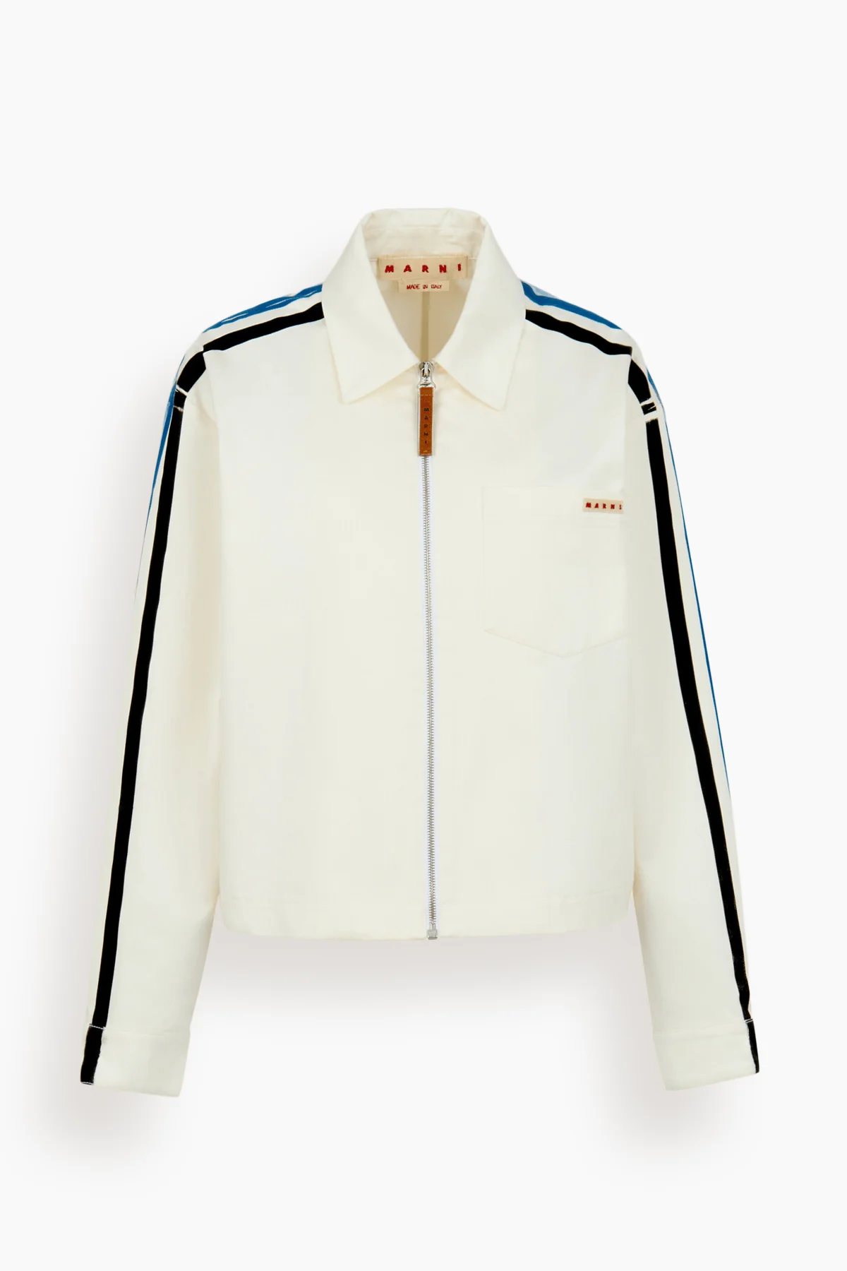 Gabardine Zip Overshirt in Lily White