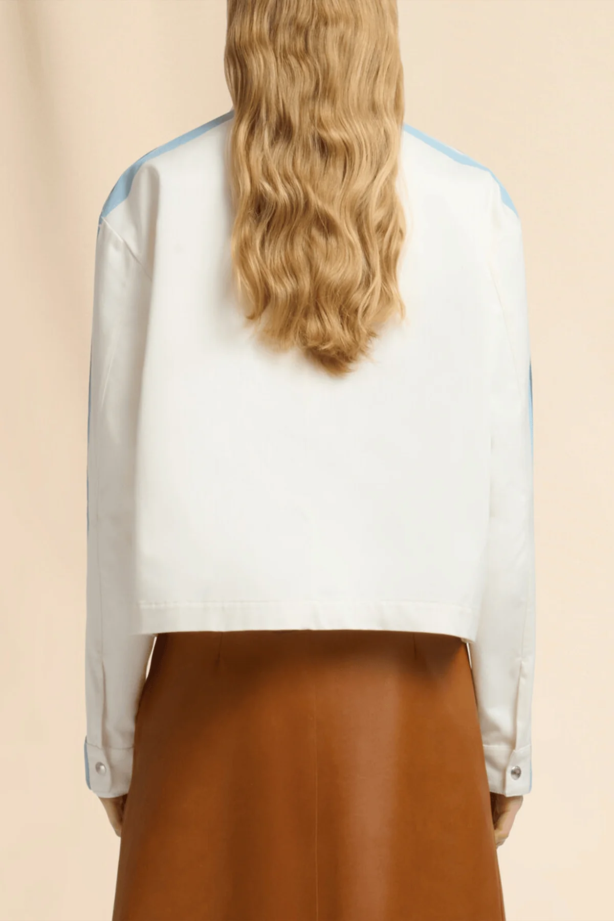 Gabardine Zip Overshirt in Lily White - Image 4