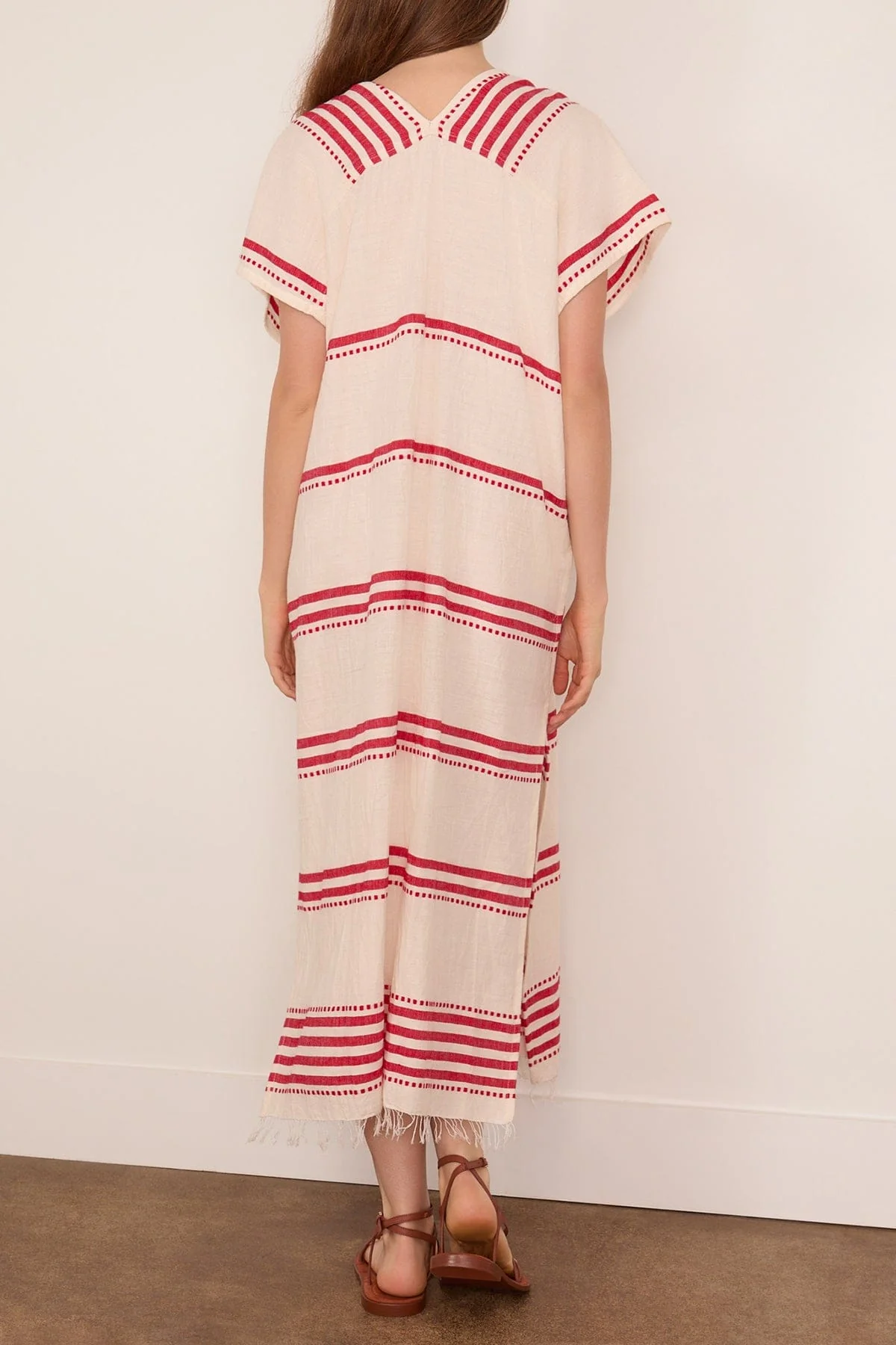 Gasira V-Neck Caftan in Eshe Red - Image 4