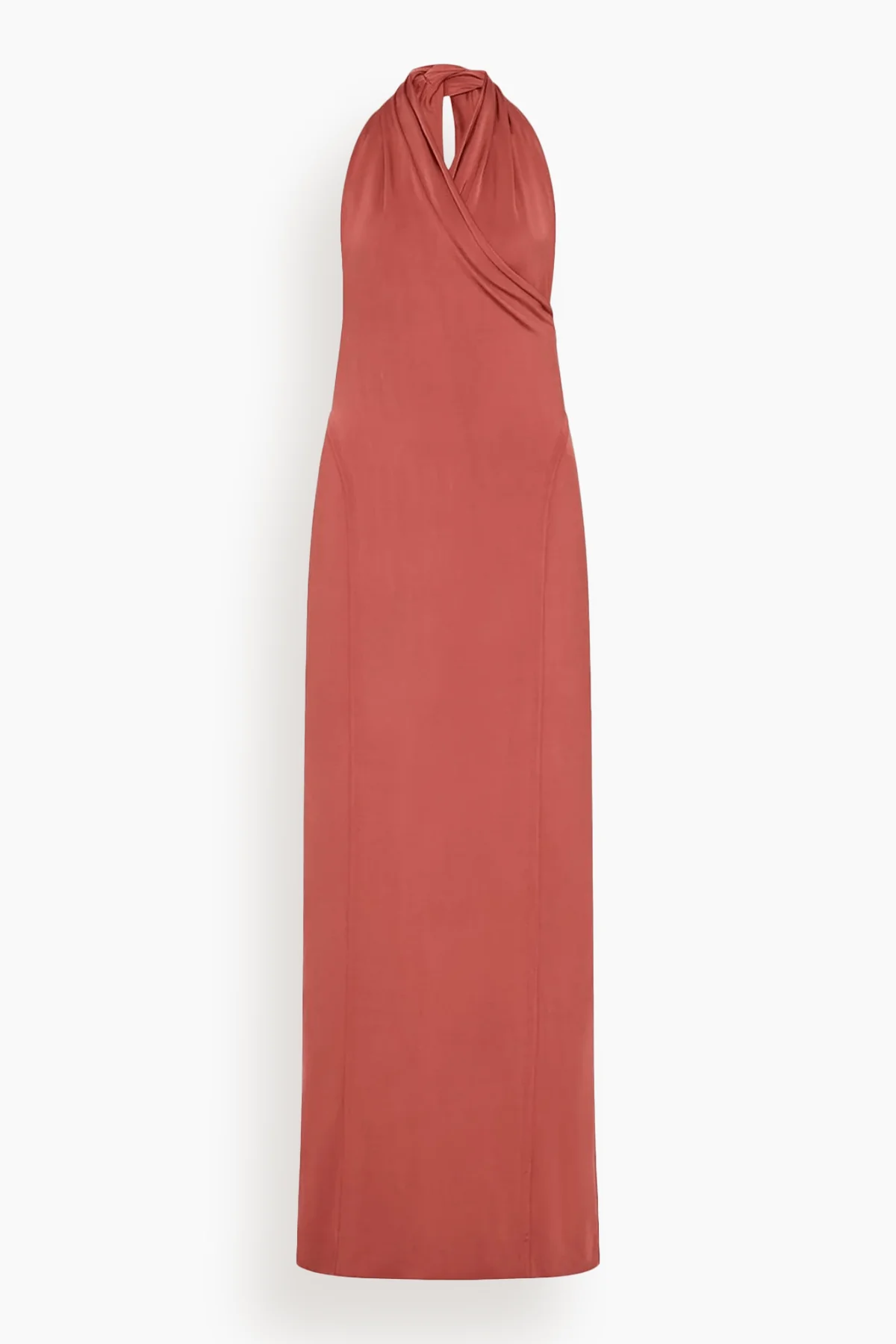 Gathered Halter Dress in Persimmon