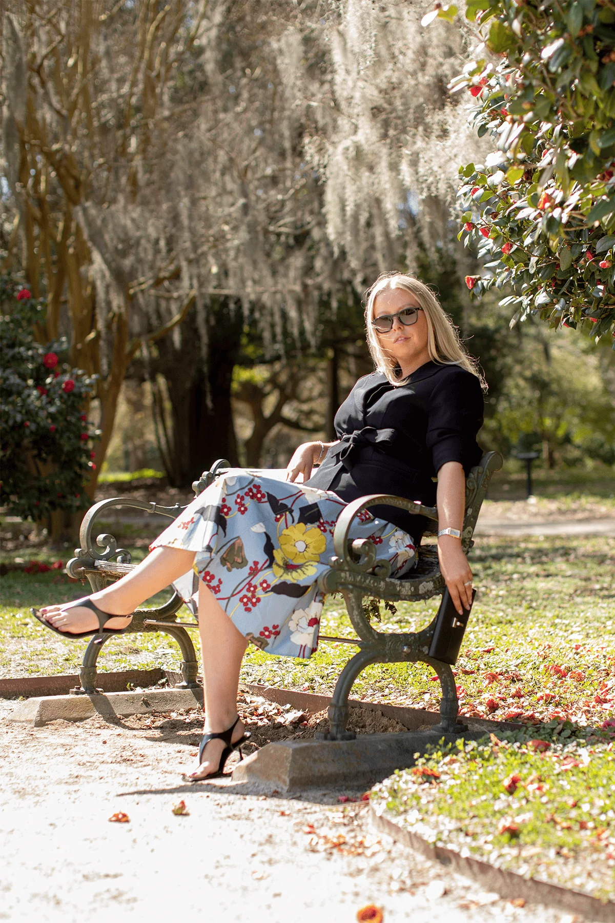 Gathered Waist Midi Skirt in Sky - Image 5