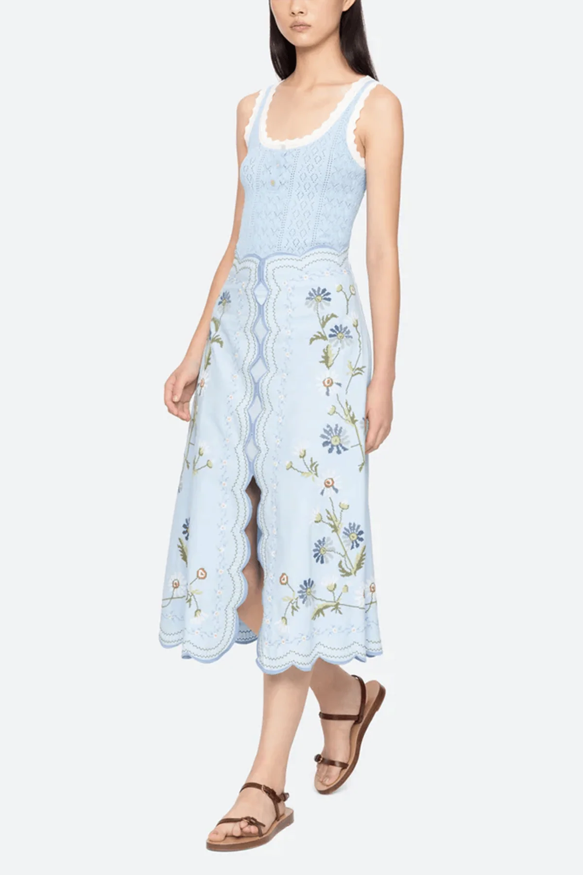 Georgia Knit Tank Top in Blue - Image 2