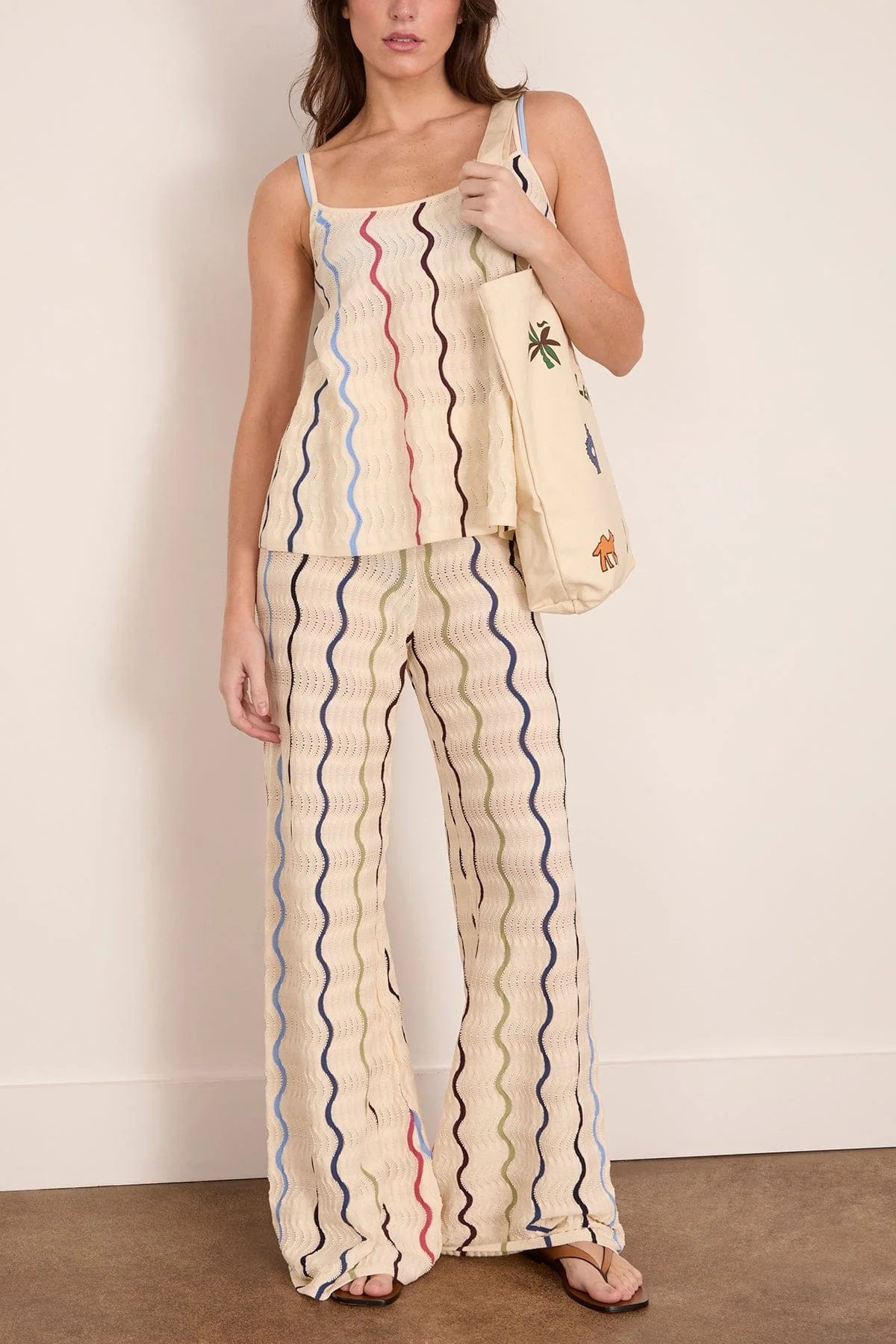 Gigi Knit Tank in Cream Multi - Image 2