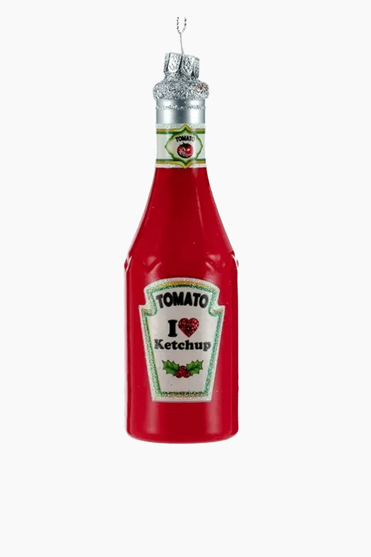 Glass Ketchup Christmas Ornament