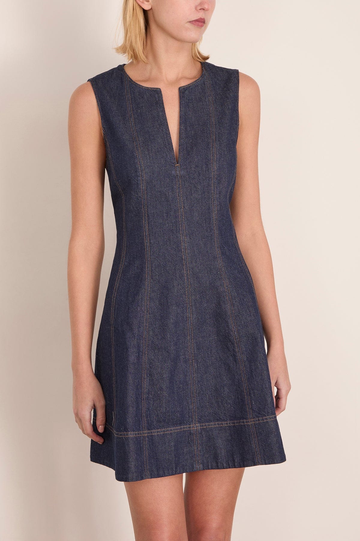 Glenda Denim Dress in Dark Indigo - Image 3