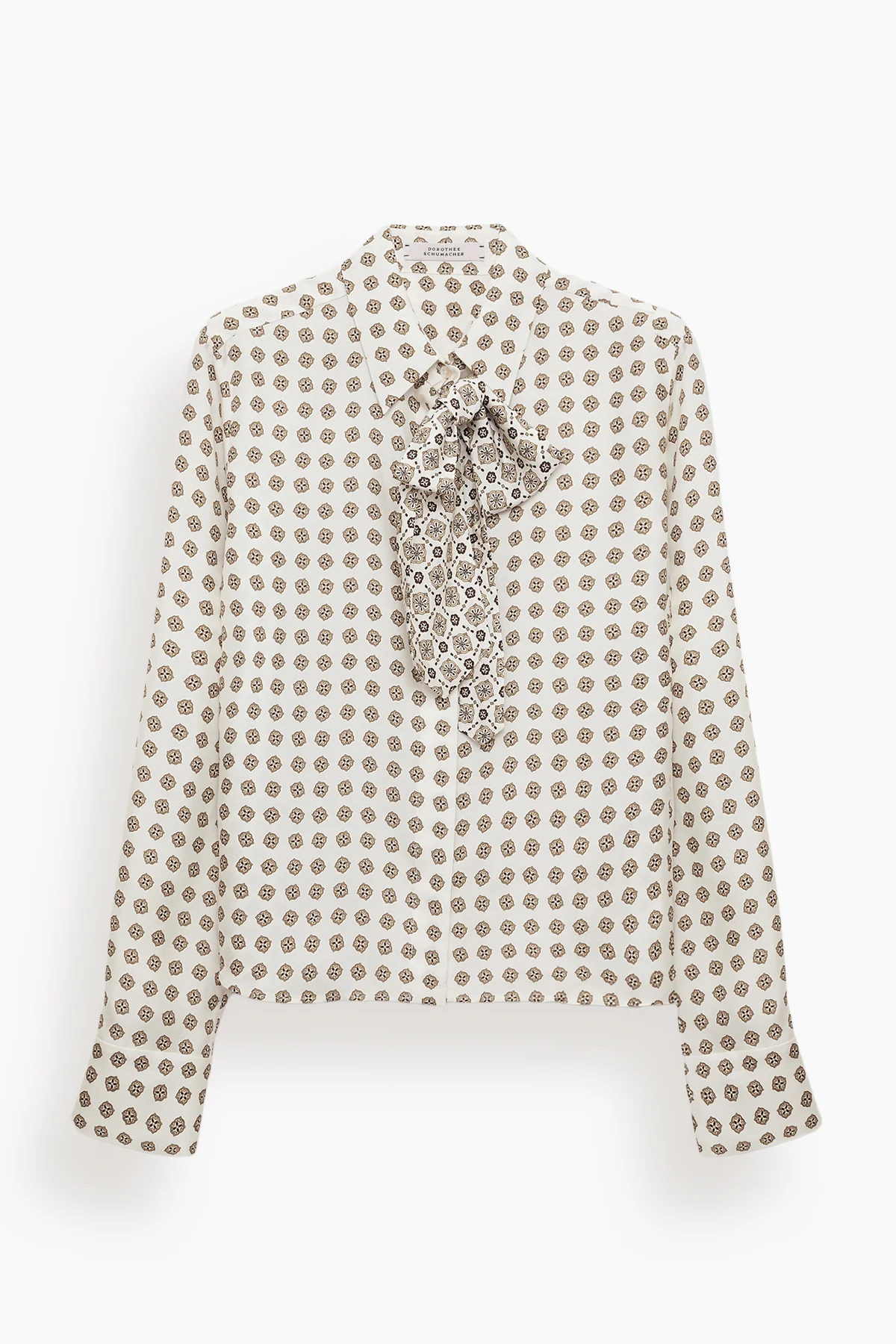 Graphic Dreams Blouse in Creme Mini Tie