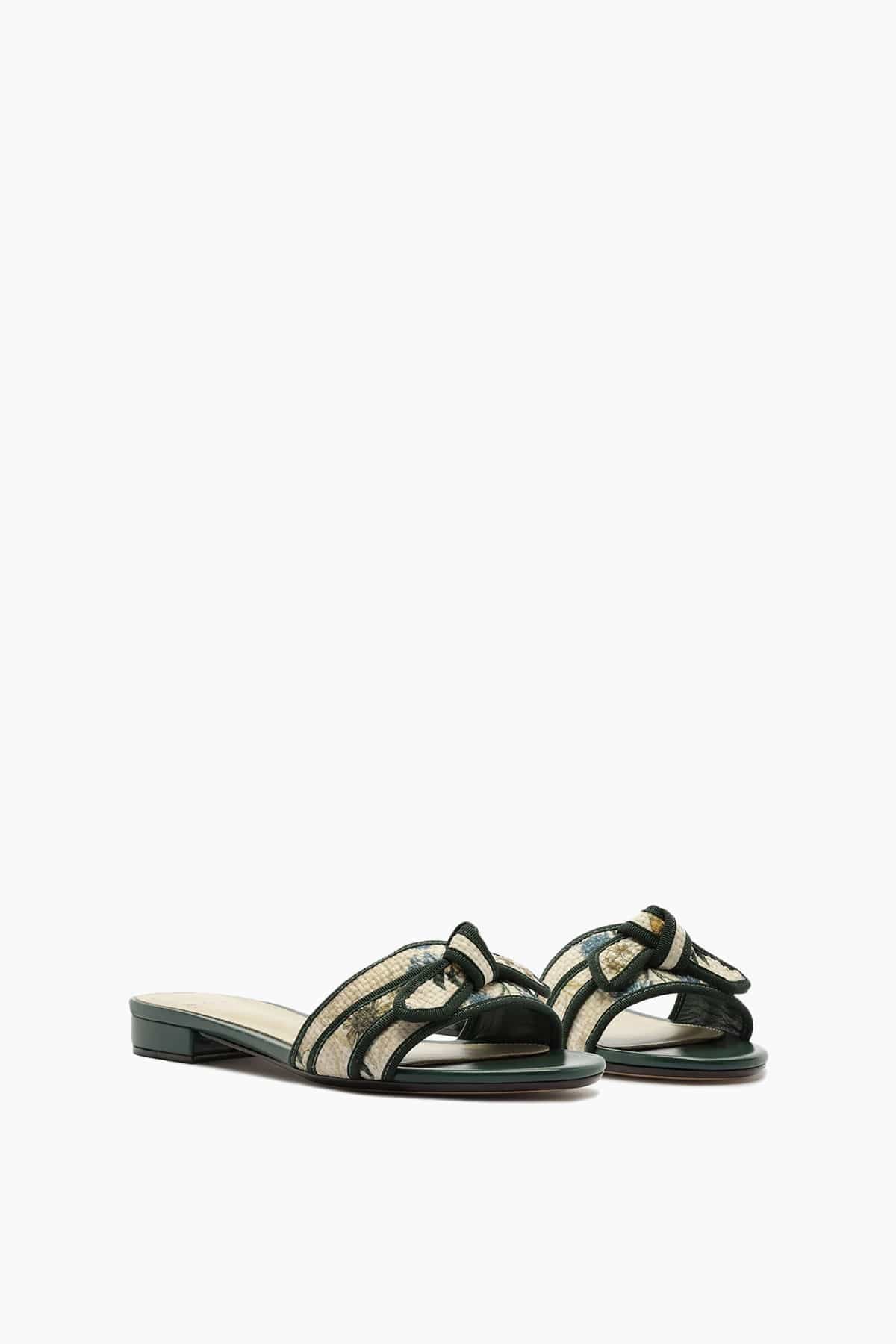 Grosgrain Raffia Sandal in Laguna/Off Green - Image 3