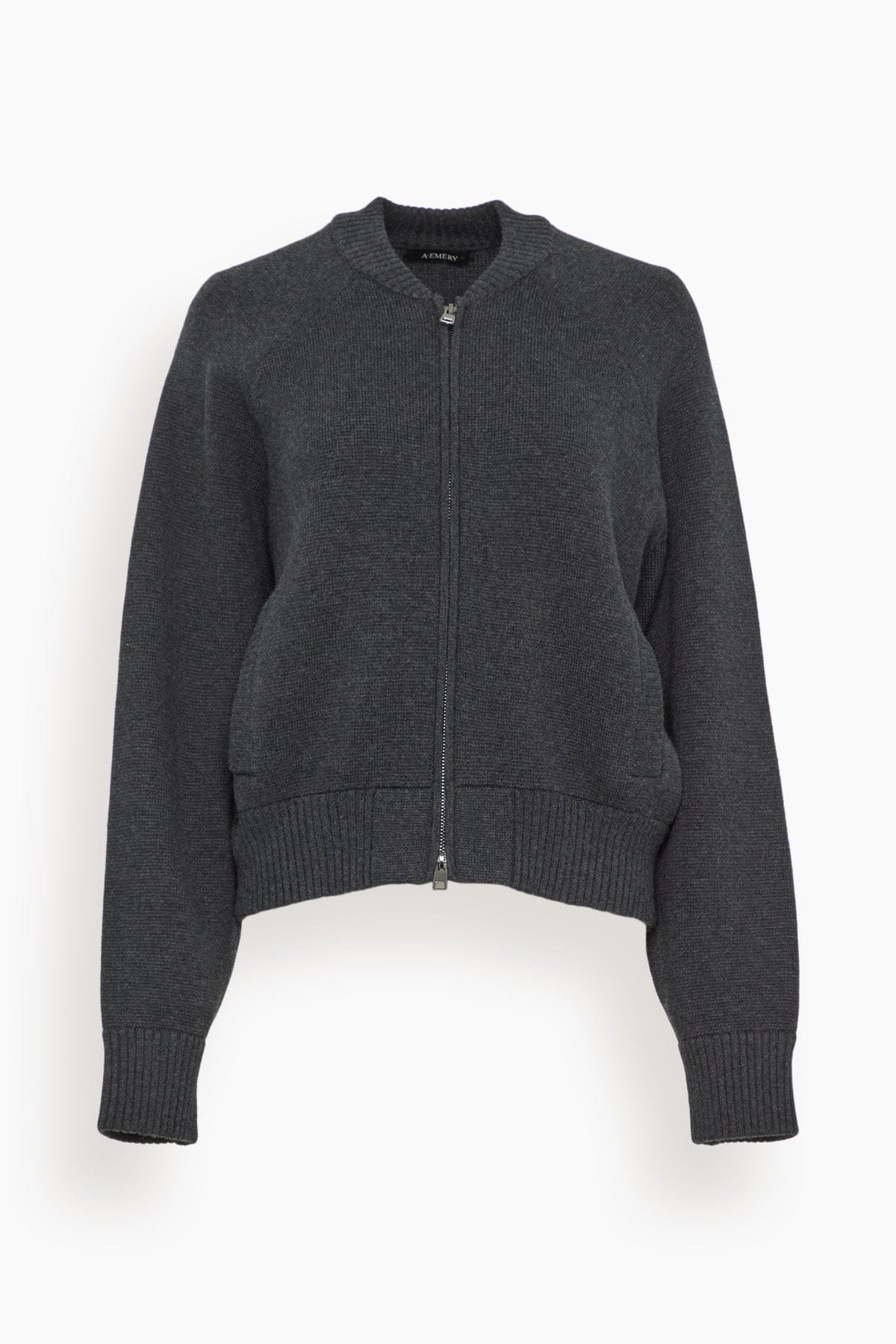 Herman Knitted Bomber in Charcoal Melange