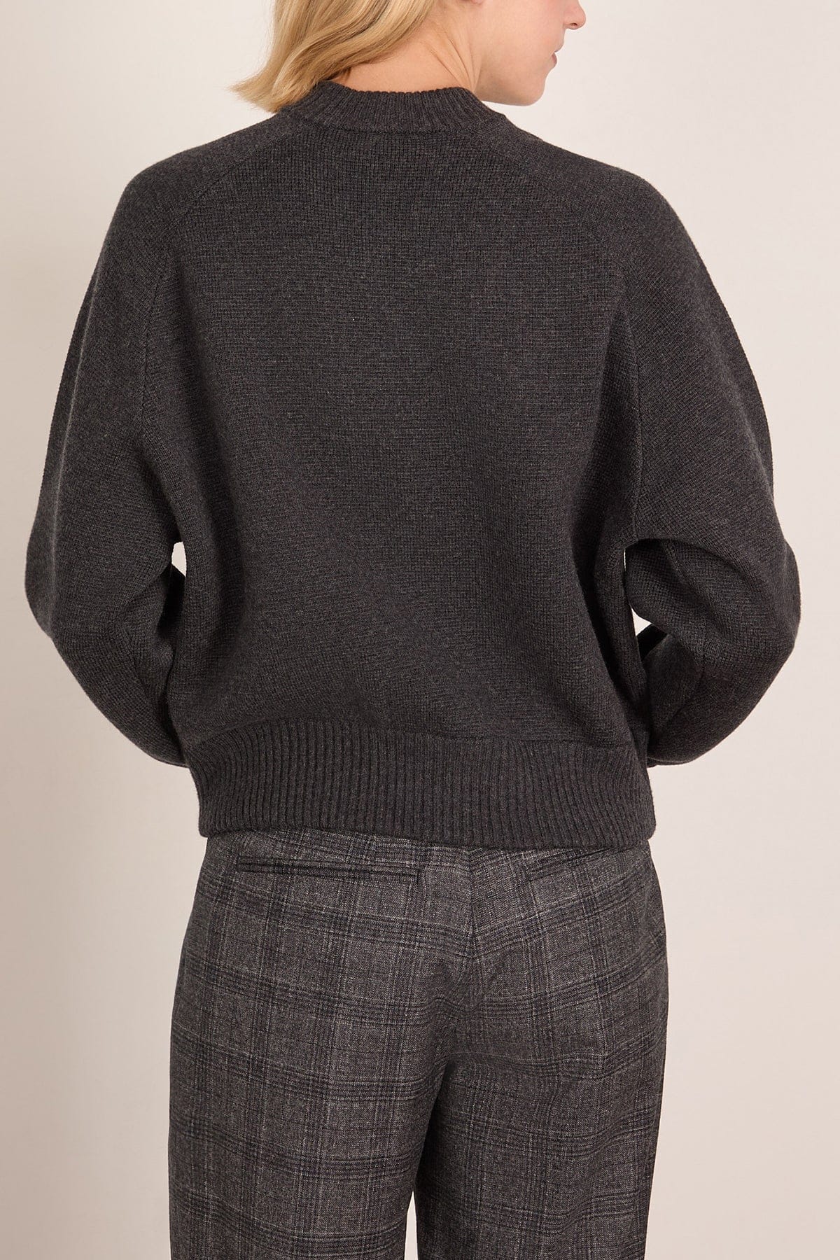 Herman Knitted Bomber in Charcoal Melange - Image 4