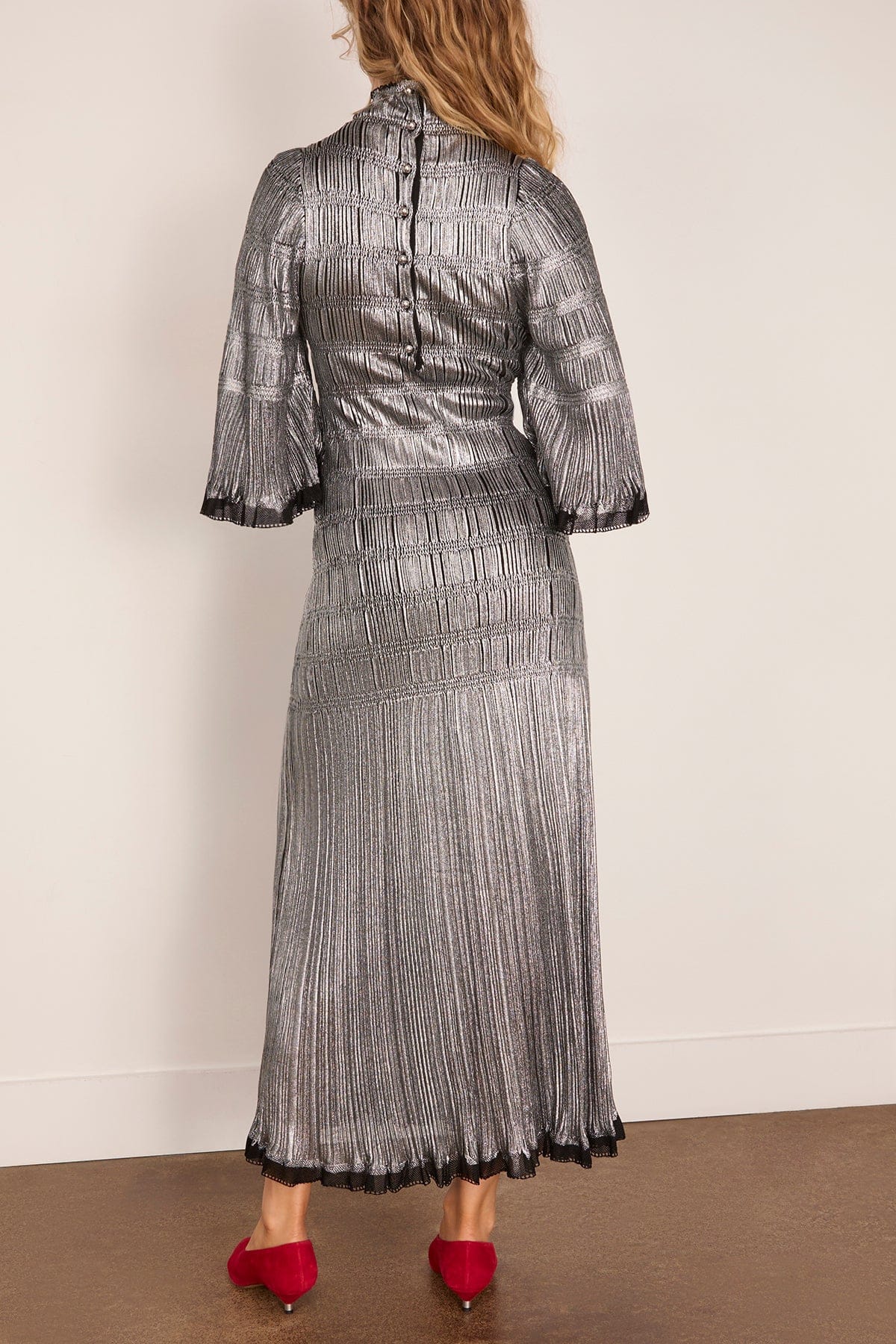 High-Neck Midi Dress in Black - Image 4