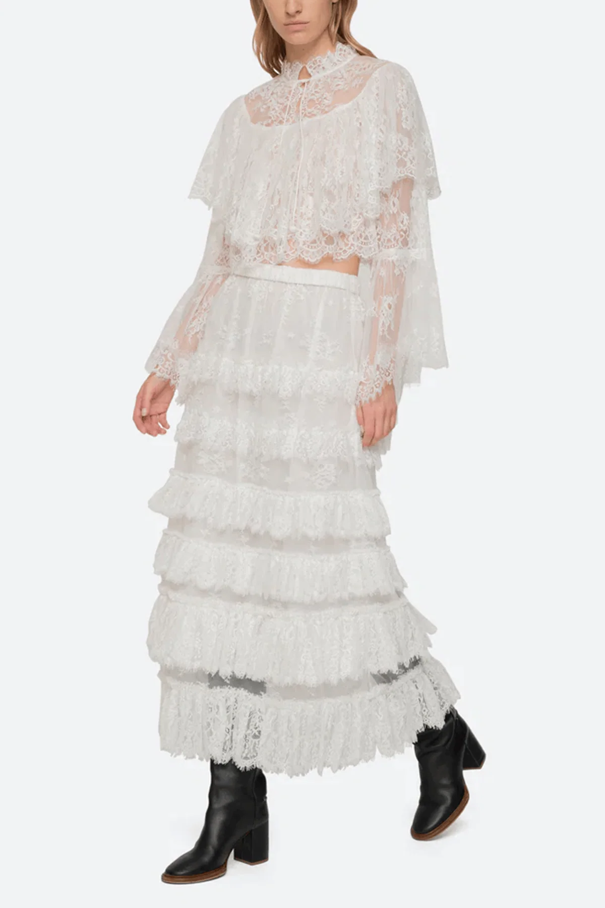 Holden Lace Skirt in White - Image 2
