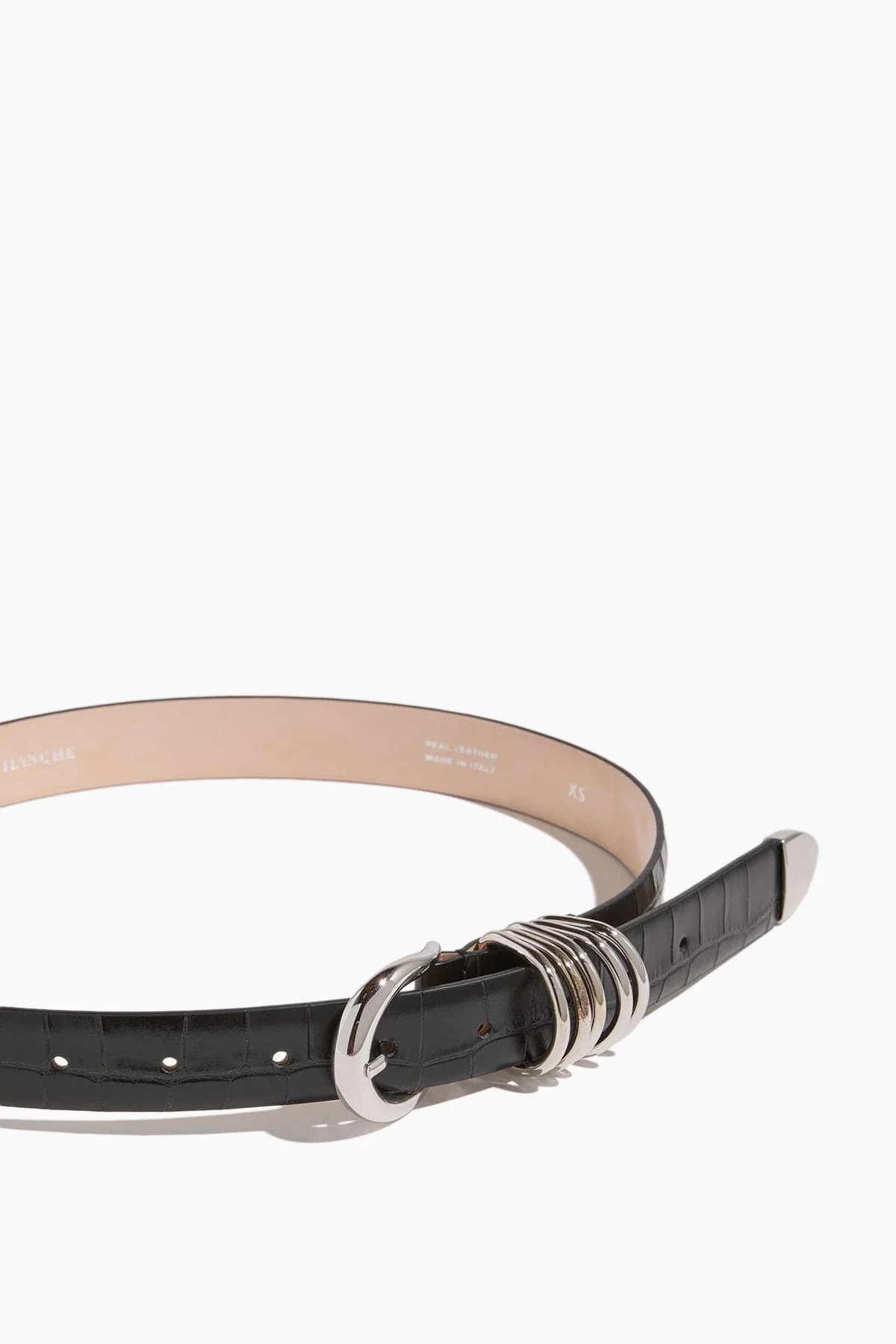 Hollyhock Belt in Black Croco/Silver - Image 3
