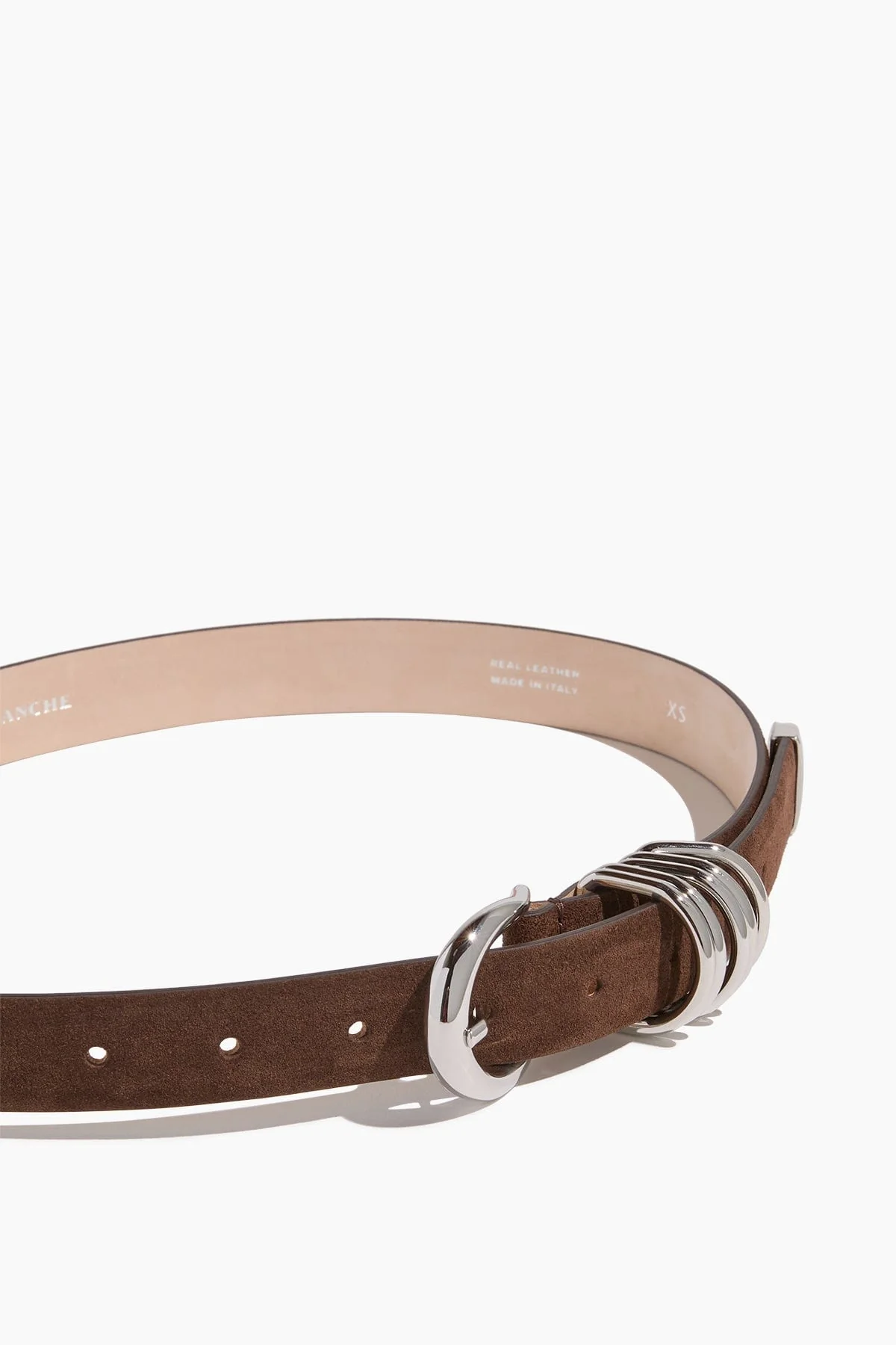 Hollyhock Suede Belt in Chocolate/Silver - Image 3