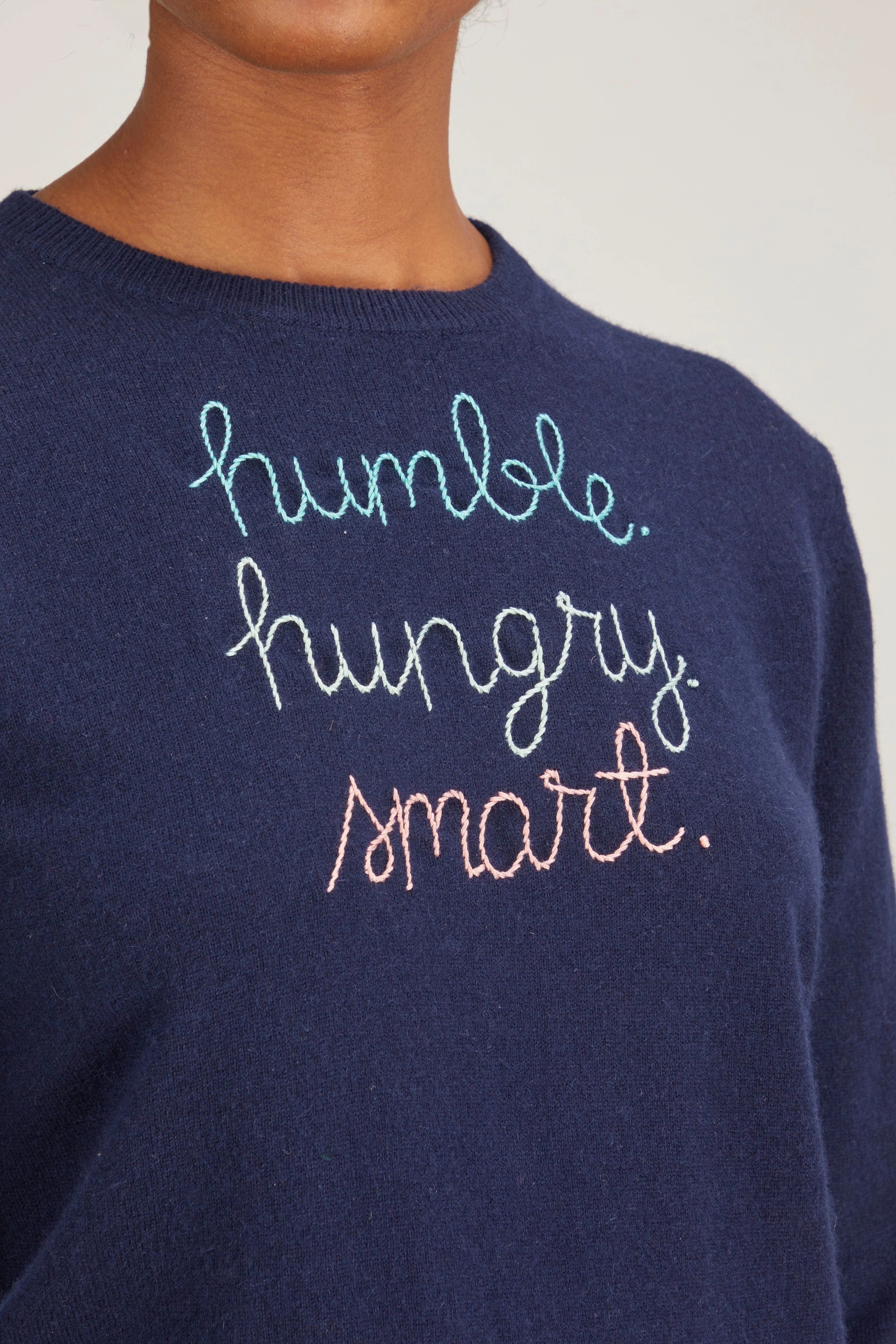 Humble. Hungry. Smart. Crewneck in Navy - Image 5
