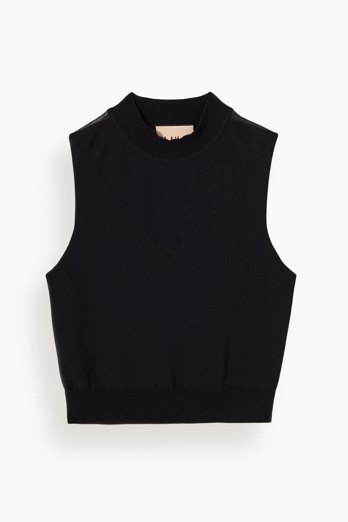 Intarsia Cotton Knit Vest in Black