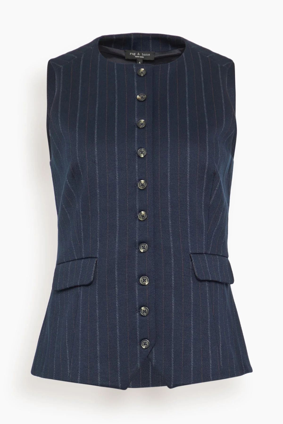 Irina Ponte Long Vest in Navy Multi