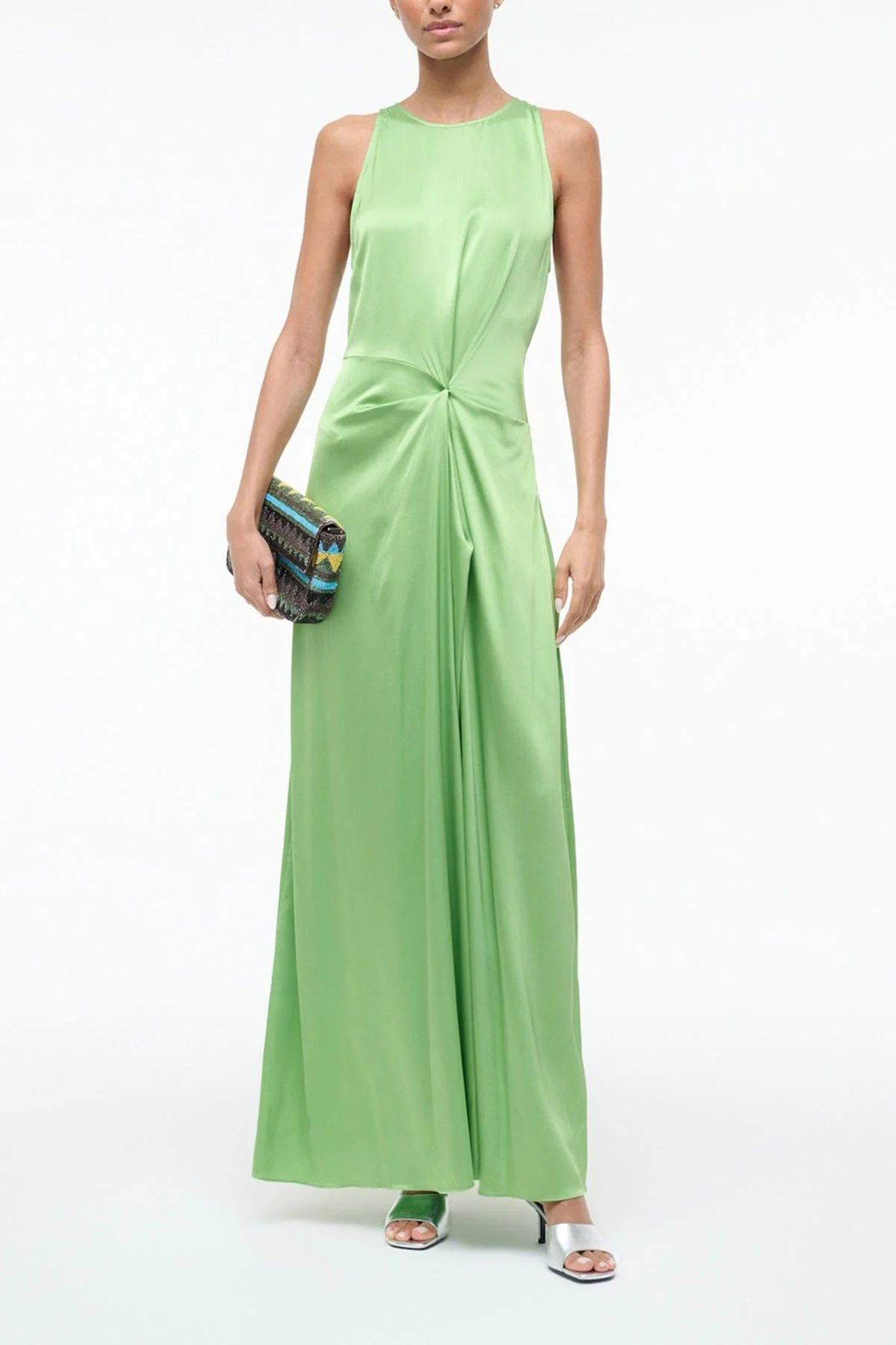 Jaelyn Silk Dress in Sprout - Image 2
