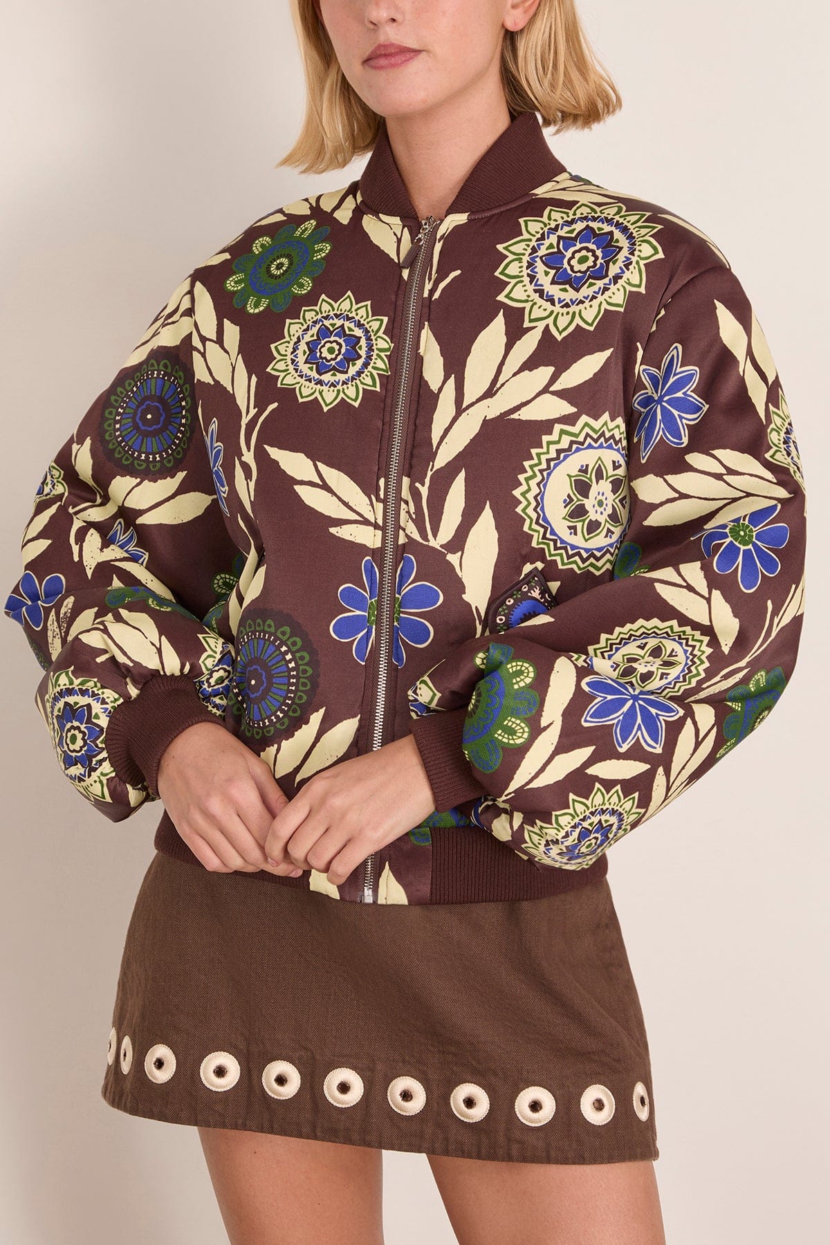 Jasper Bomber Jacket in Chocolate - Image 3