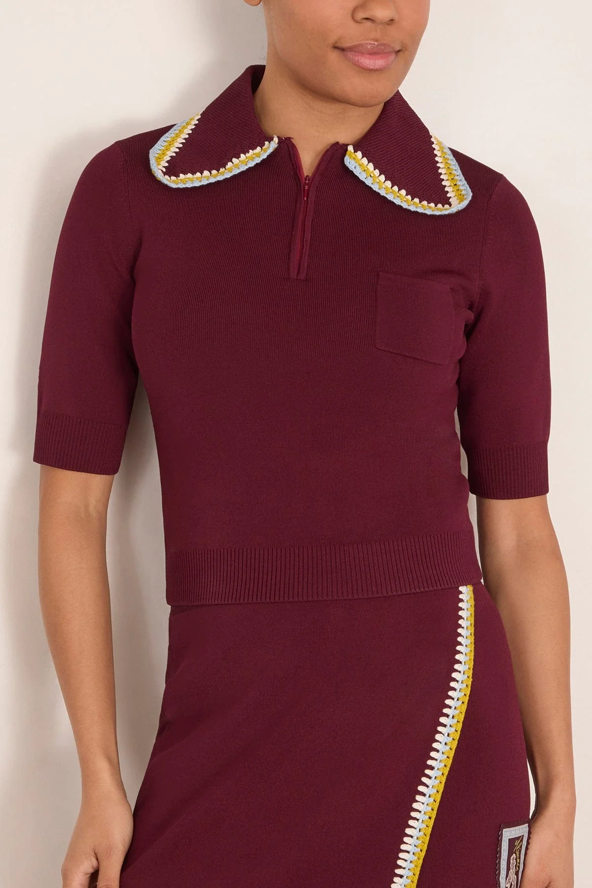 Jasper Knit Polo in Chocolate - Image 3