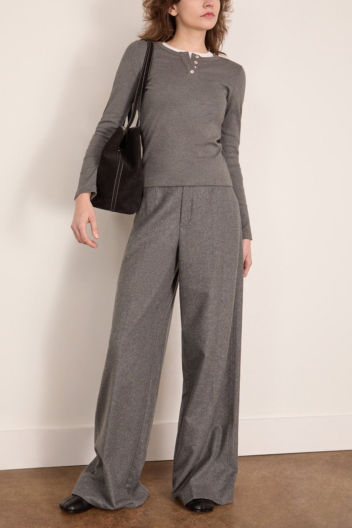 Jess Long Sleeve Top in Melee Grey - Image 2
