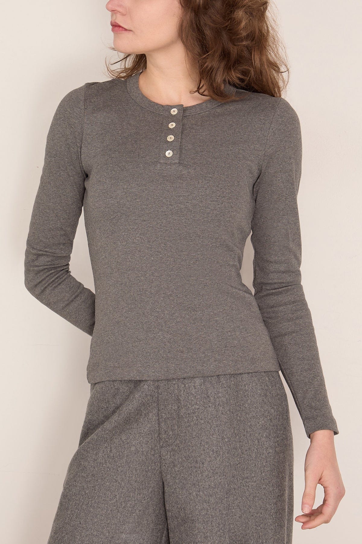 Jess Long Sleeve Top in Melee Grey - Image 3