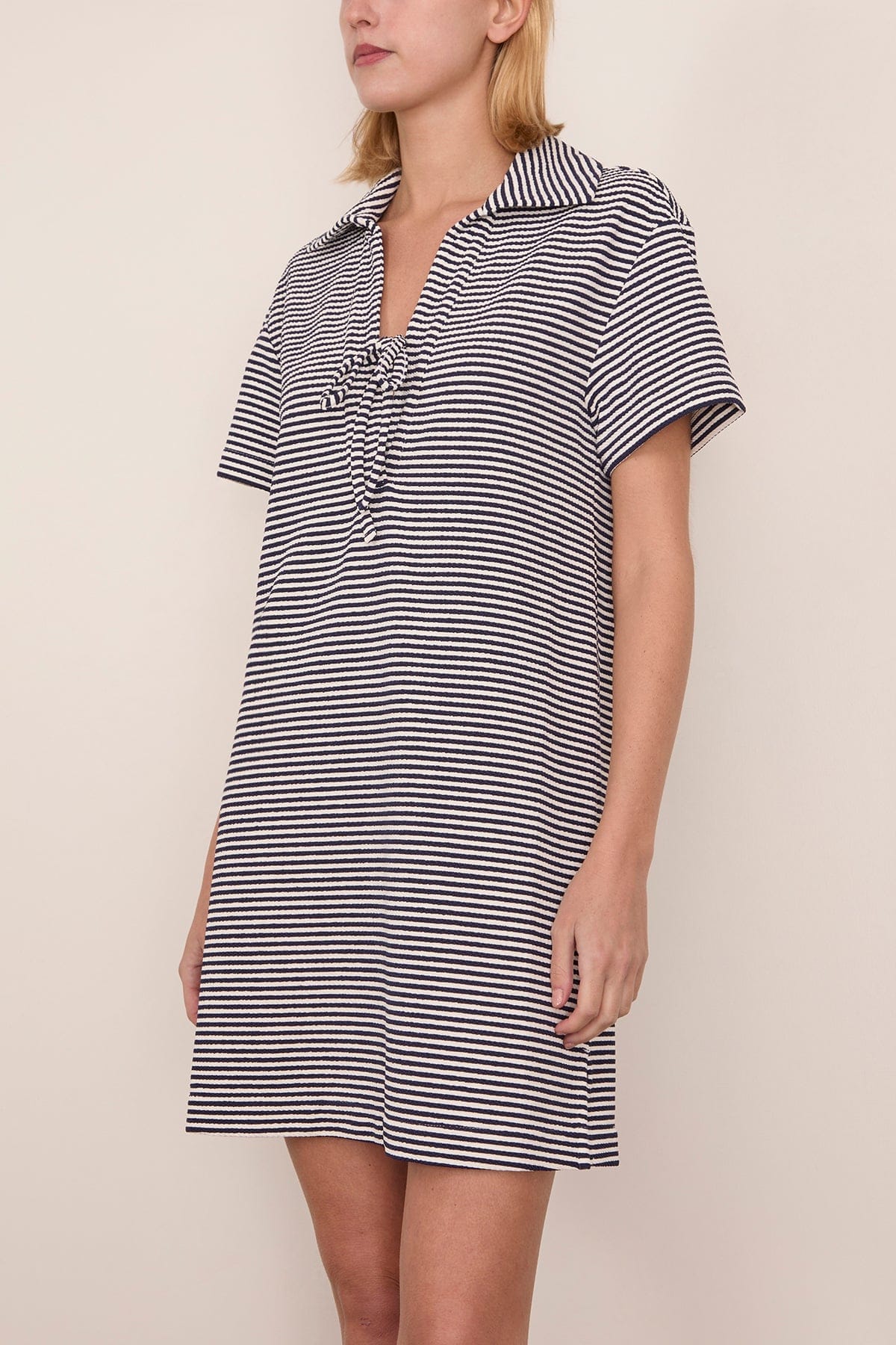 Joni Dress in Maritime Blue/Cream Multi - Image 3