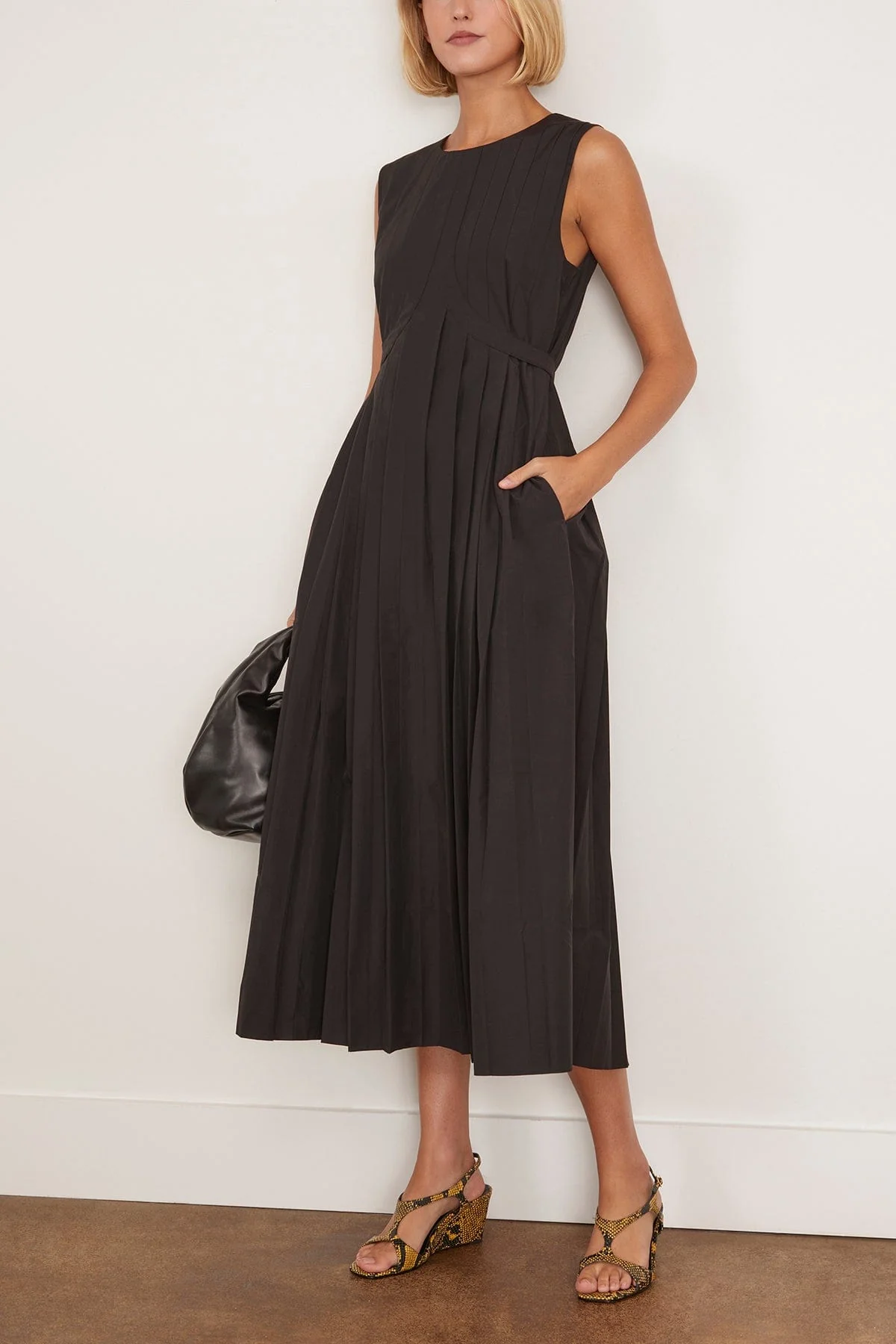 Judson Pleated Maxi Dress in Black - Image 2