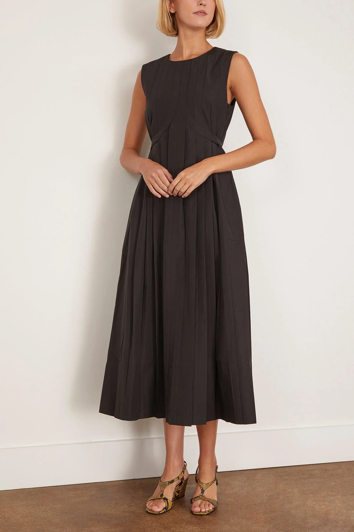 Judson Pleated Maxi Dress in Black - Image 3