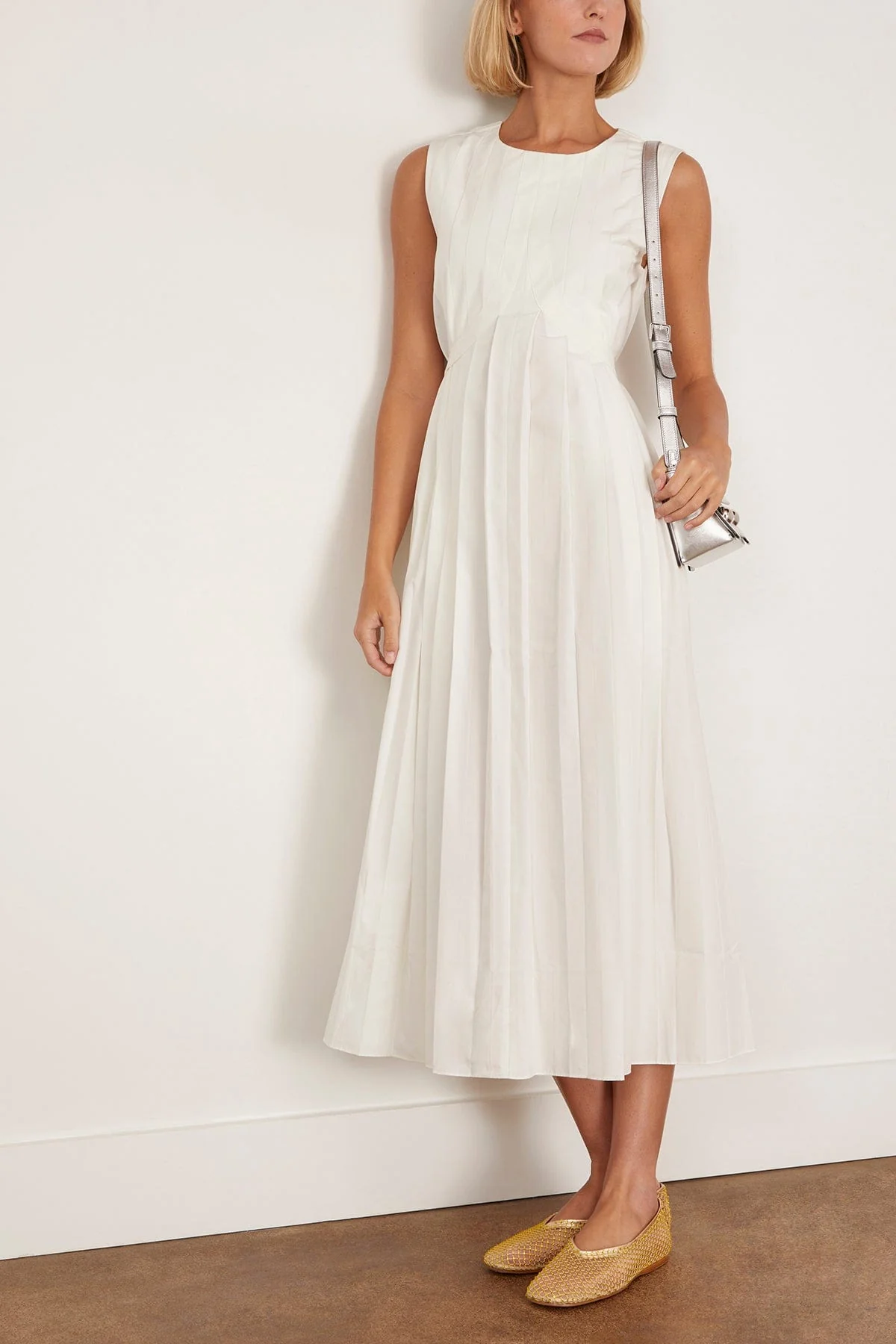 Judson Pleated Maxi Dress in Ivory - Image 2