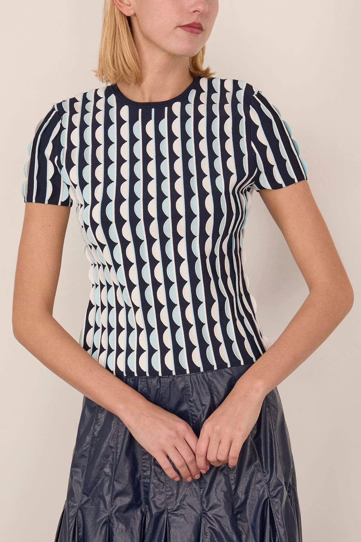 Kendra Short Sleeve Top in Sky Multi - Image 3