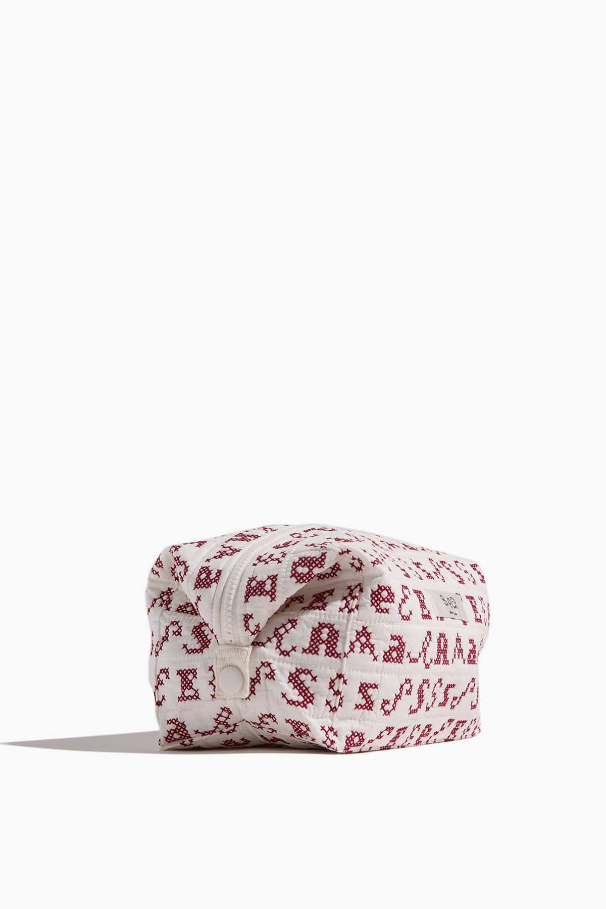 Kit Embroidery Cosmetic Case in Cream - Image 2