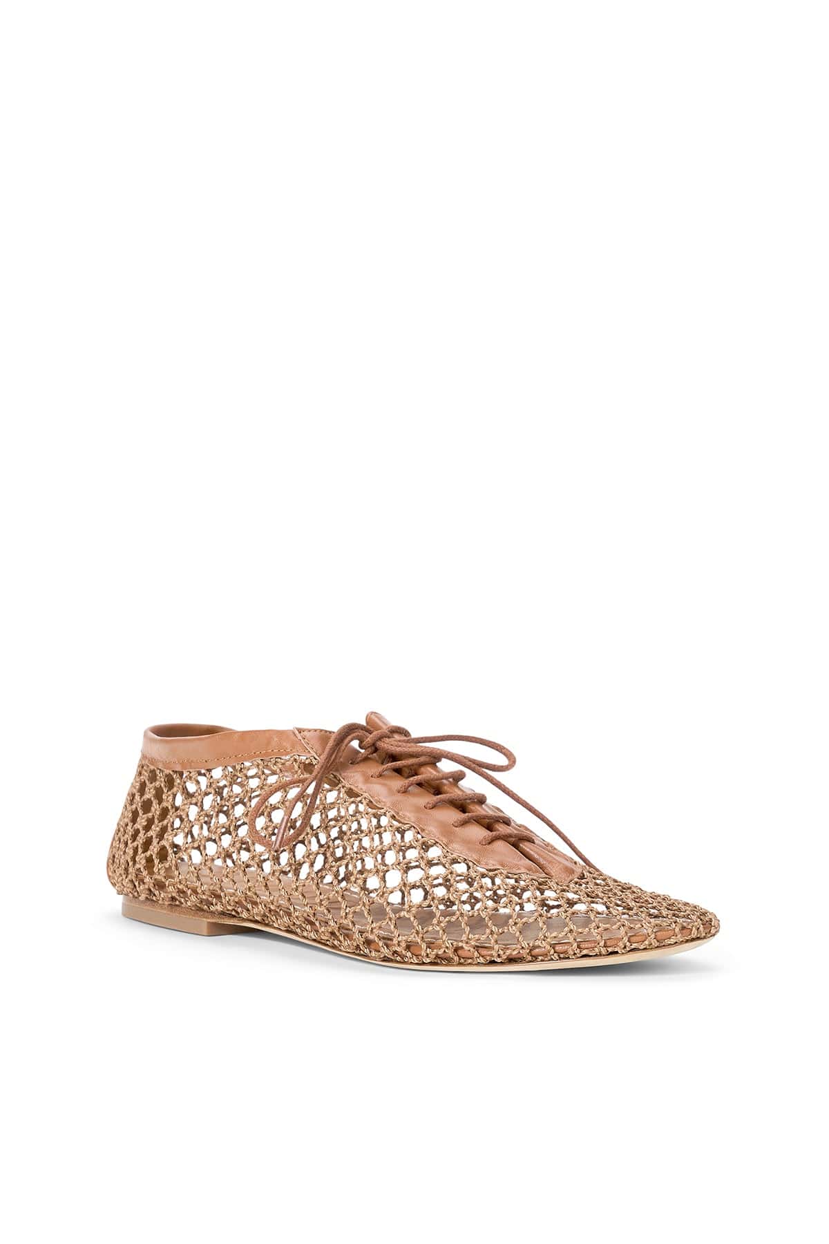 Kit Lace Up Flat in Tan - Image 3