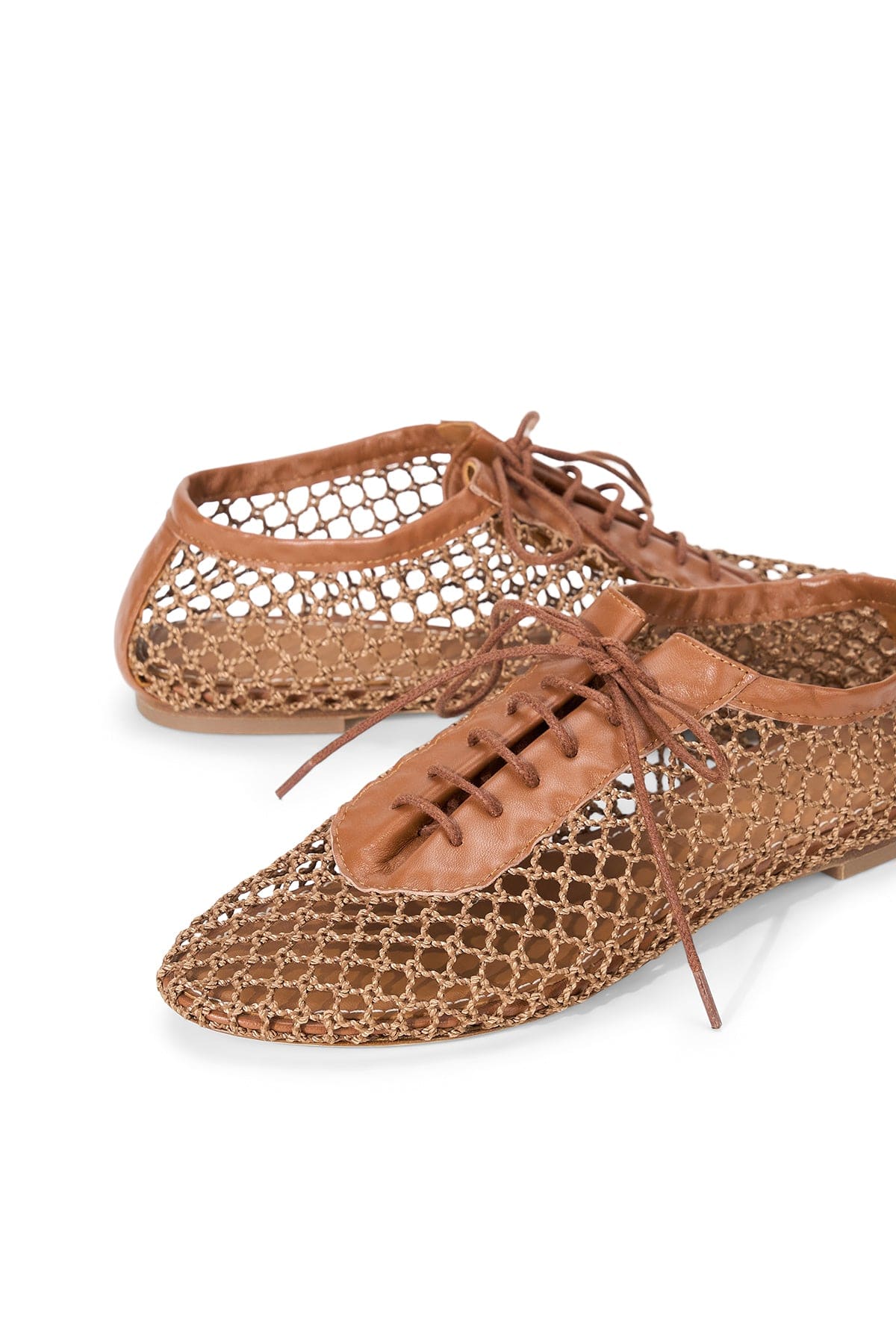 Kit Lace Up Flat in Tan - Image 4
