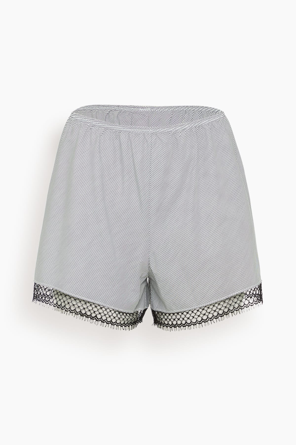 Lace Bias Short in Pinstripe Black/White