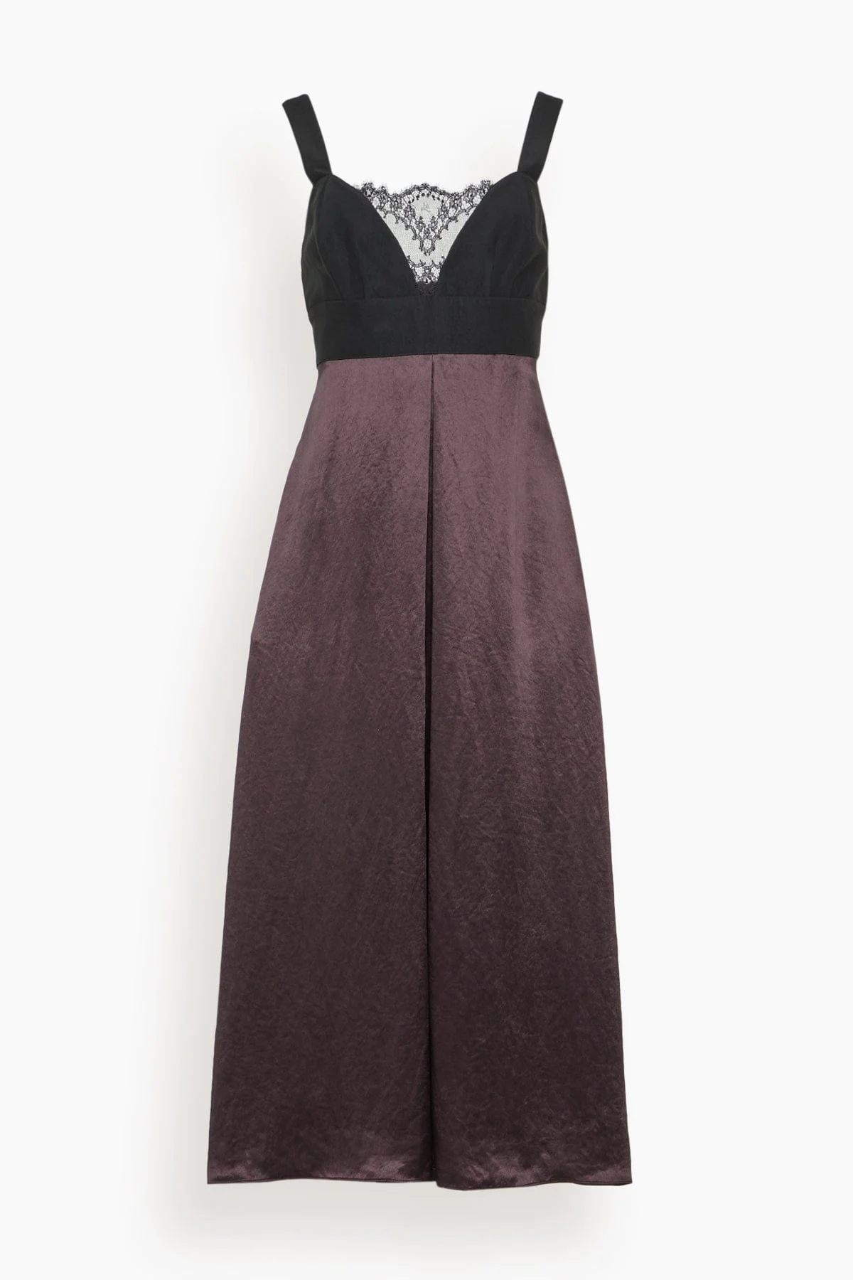 Lace Bustier Dress in Black/Plum