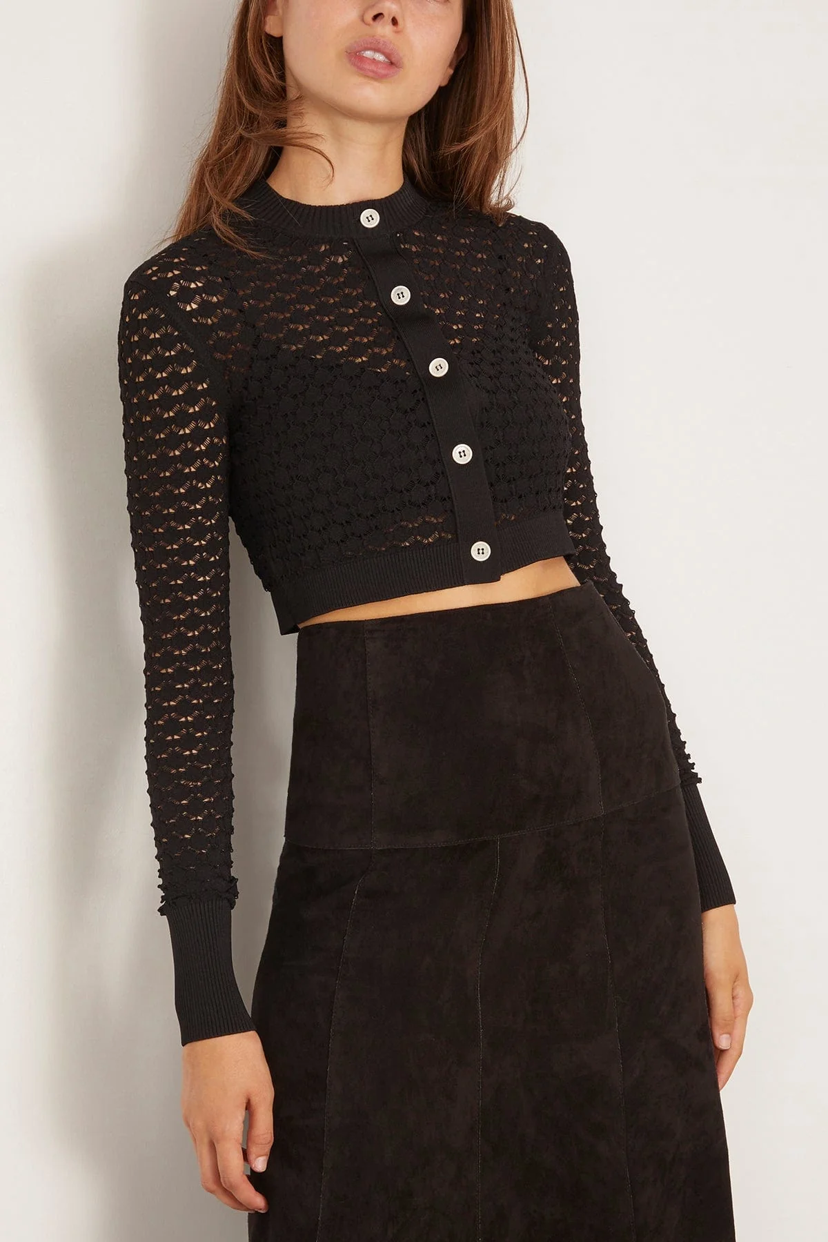 Lace Cardigan in Black - Image 3