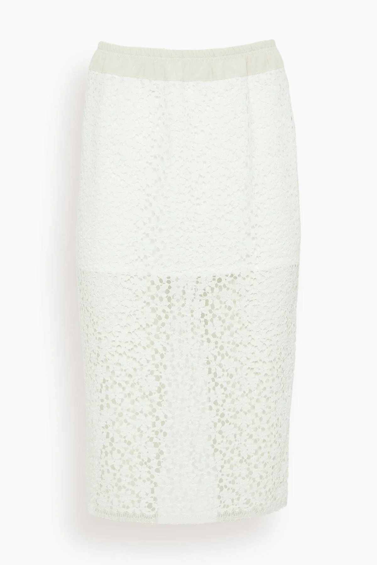 Lace Ruched Skirt in White
