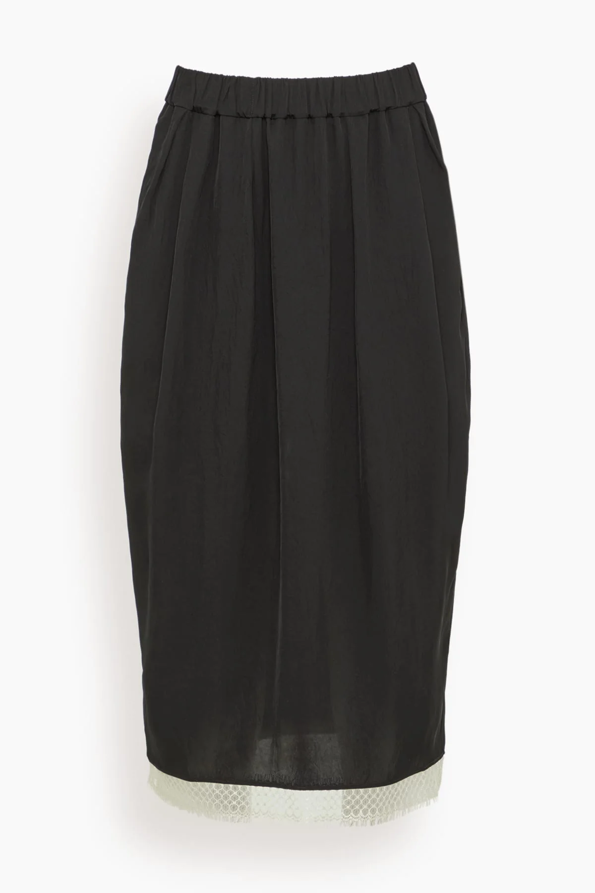 Lace Tulip Skirt in Black