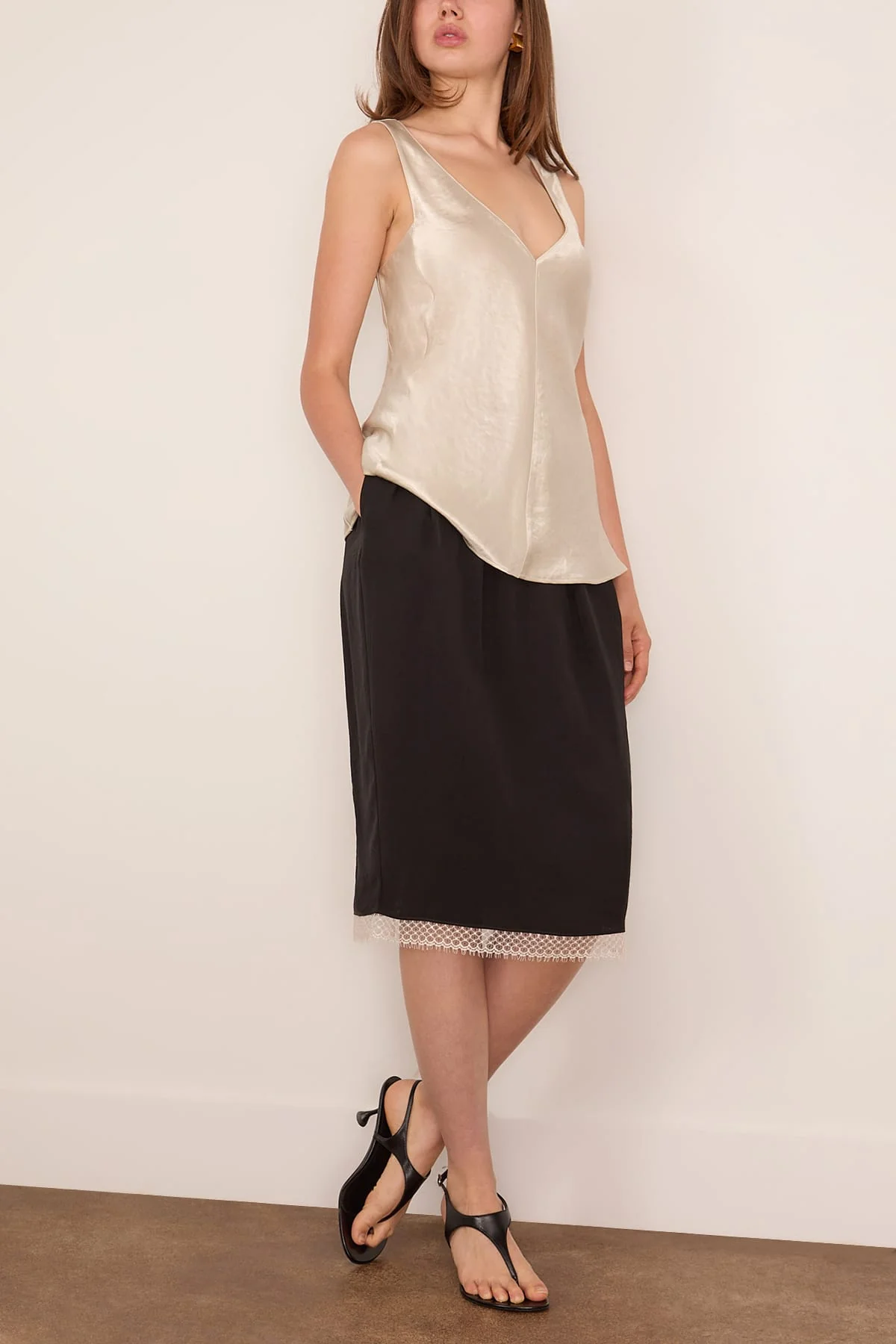 Lace Tulip Skirt in Black - Image 2