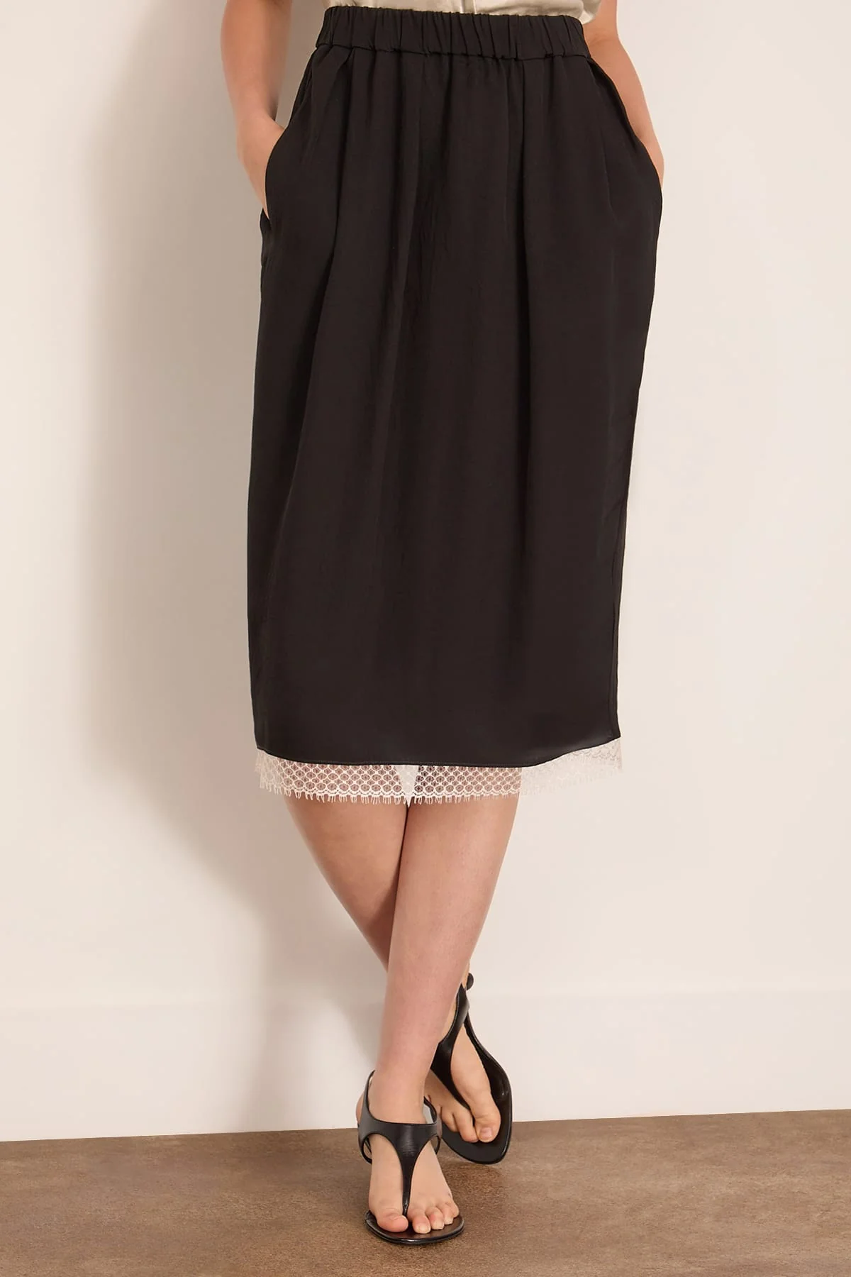 Lace Tulip Skirt in Black - Image 3