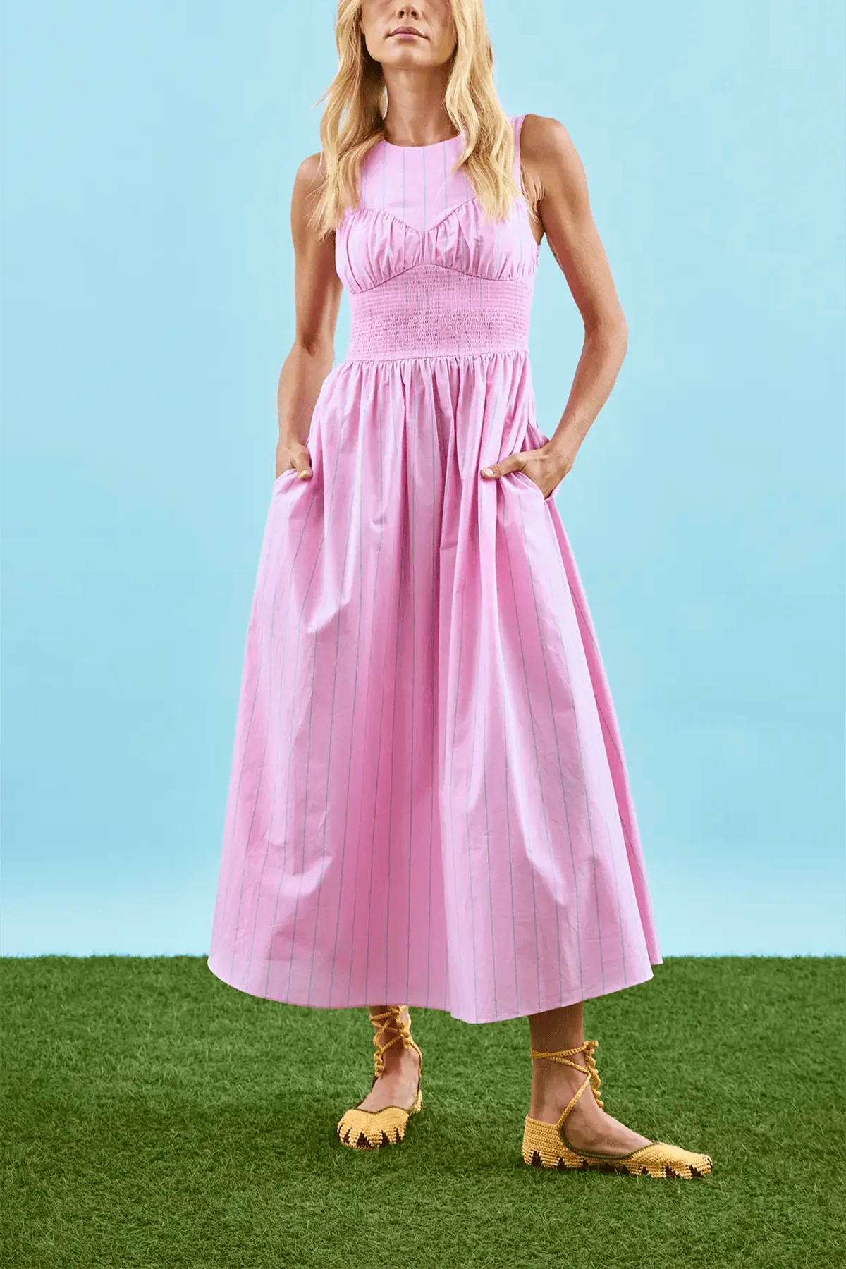 Lauren Dress in Watermelon Stripe - Image 2
