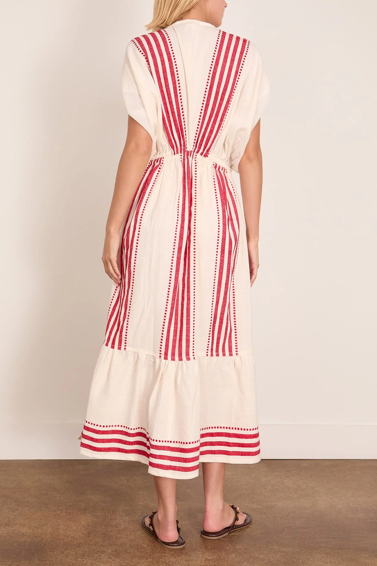 Leila Plunge Dress in Eshe Red - Image 4