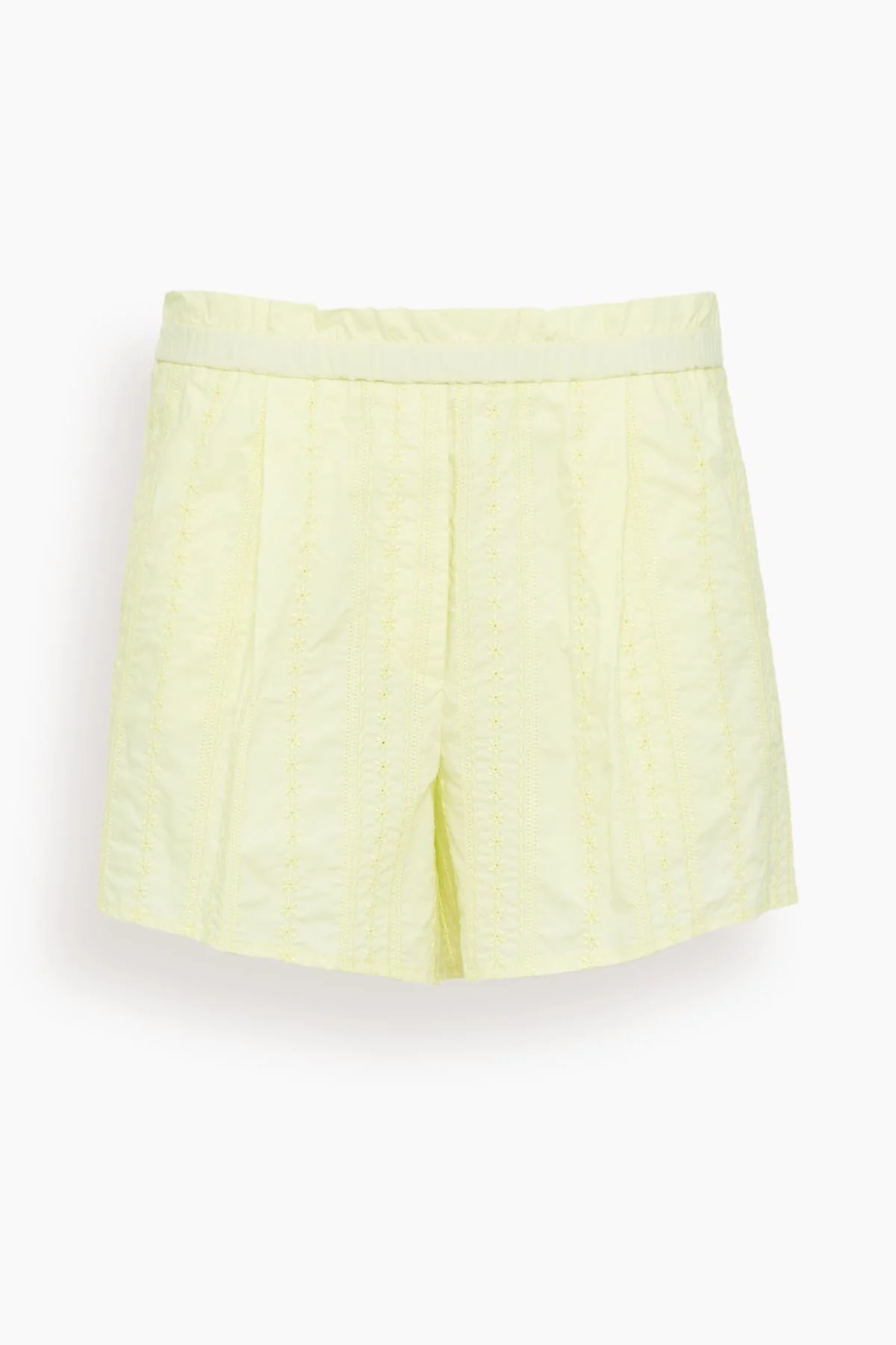 Les Fleurs Embroidery Popline Shorts in Light