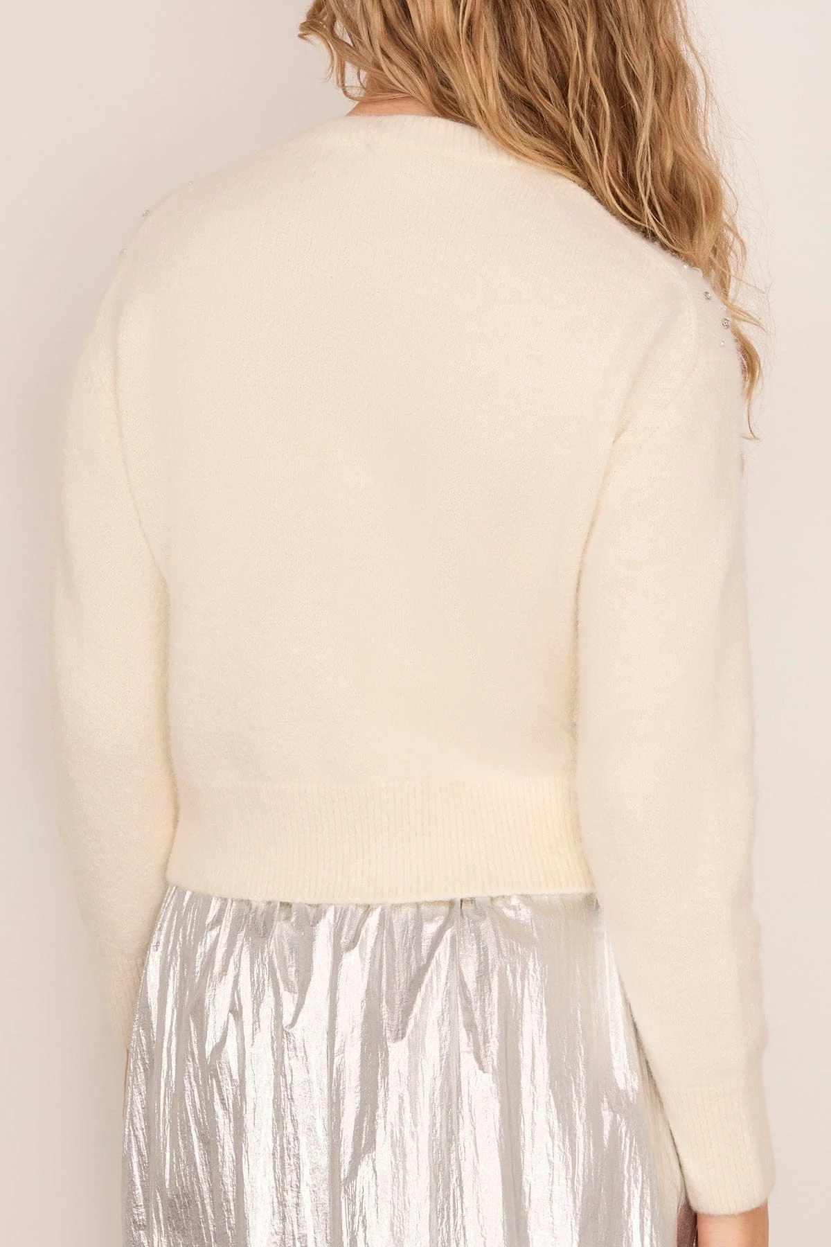 Lexia Embellished Sweater in Cream - Image 4